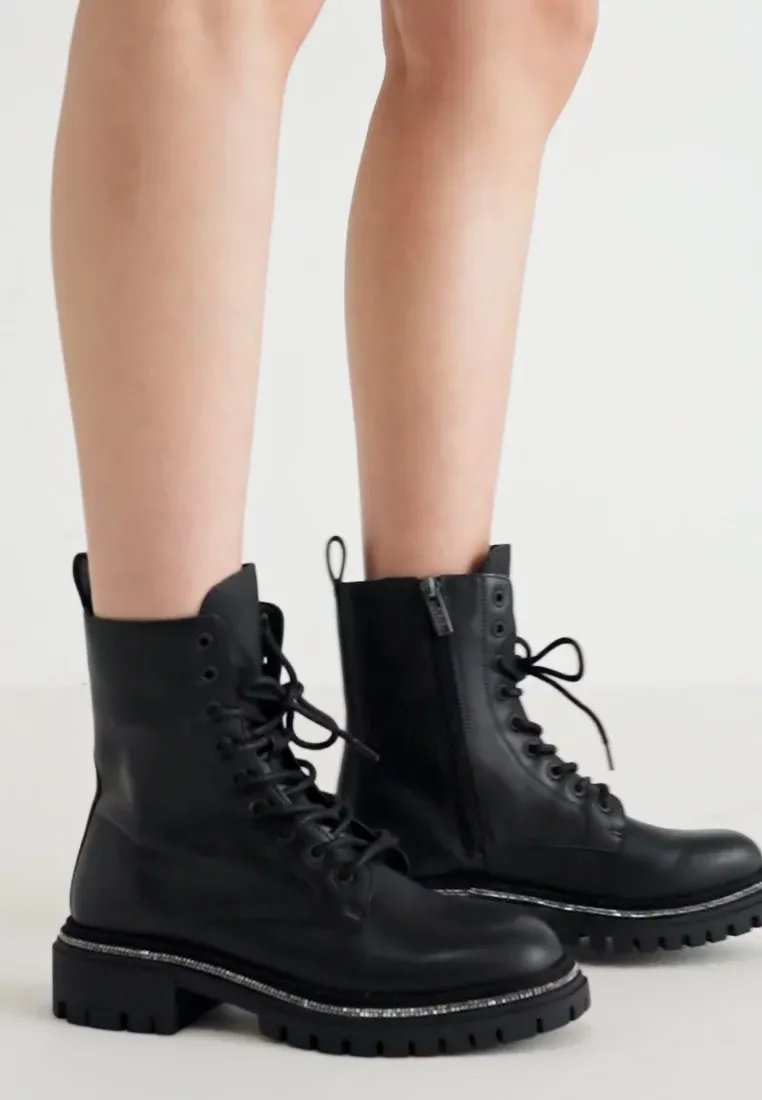 Steve Madden Stivaletti Stringati Noir