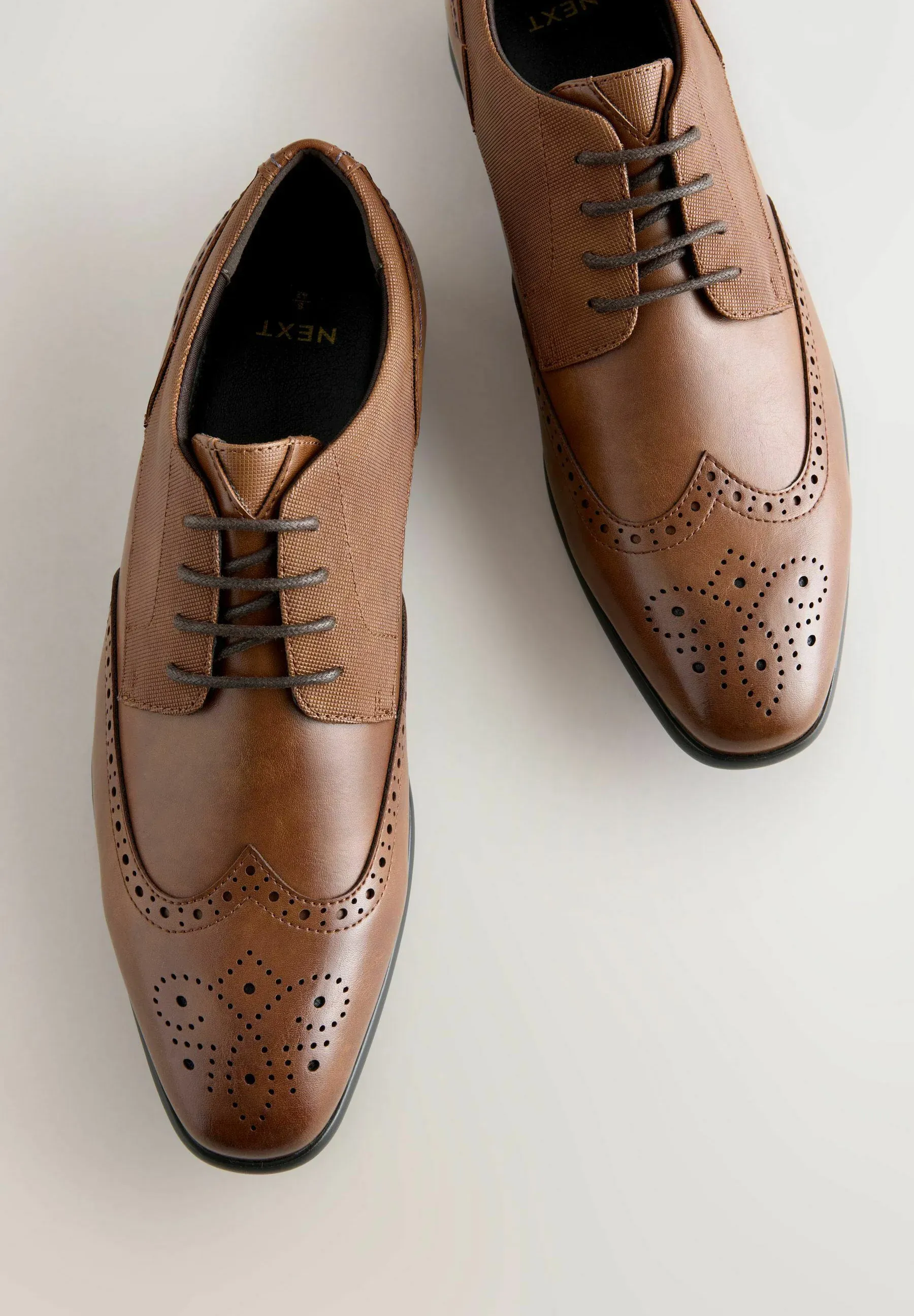 Next Regular Fit Brogue Stringate Tan Brown