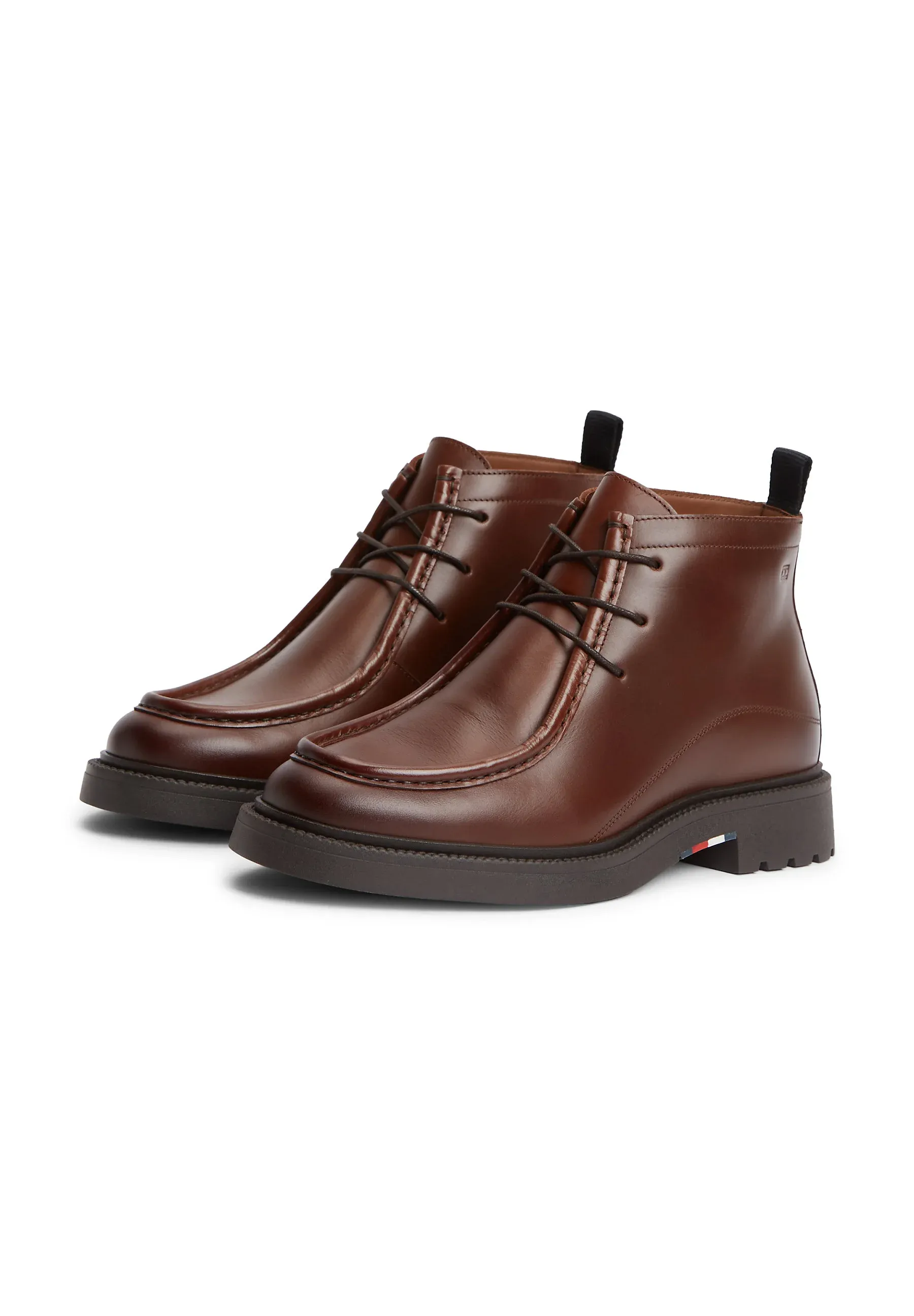 Tommy Hilfiger Corporate Casual Chukka Stivaletti Stringati Hiver Cognac