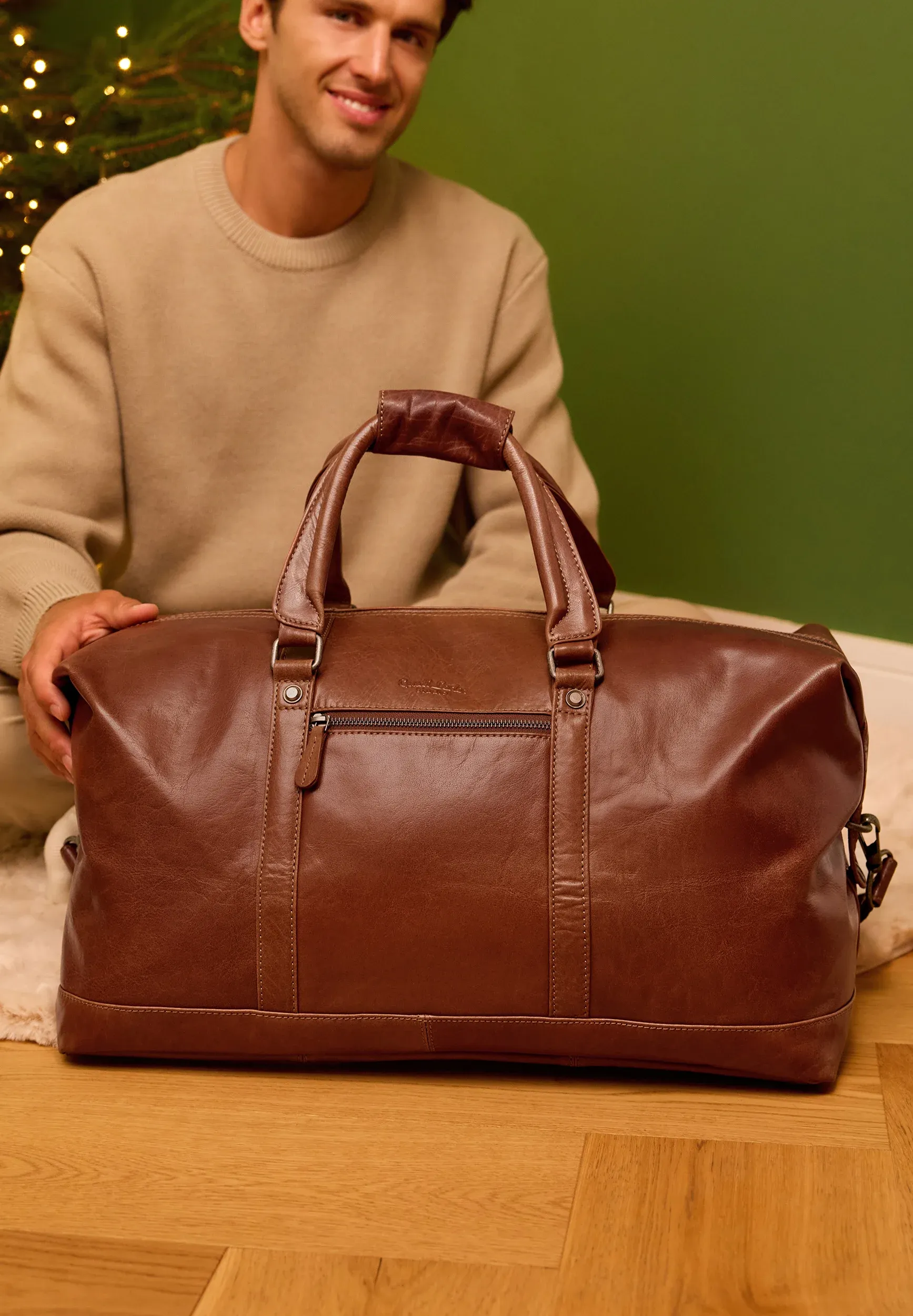 Gusti Leder Borsa Da Viaggio Honigbraun