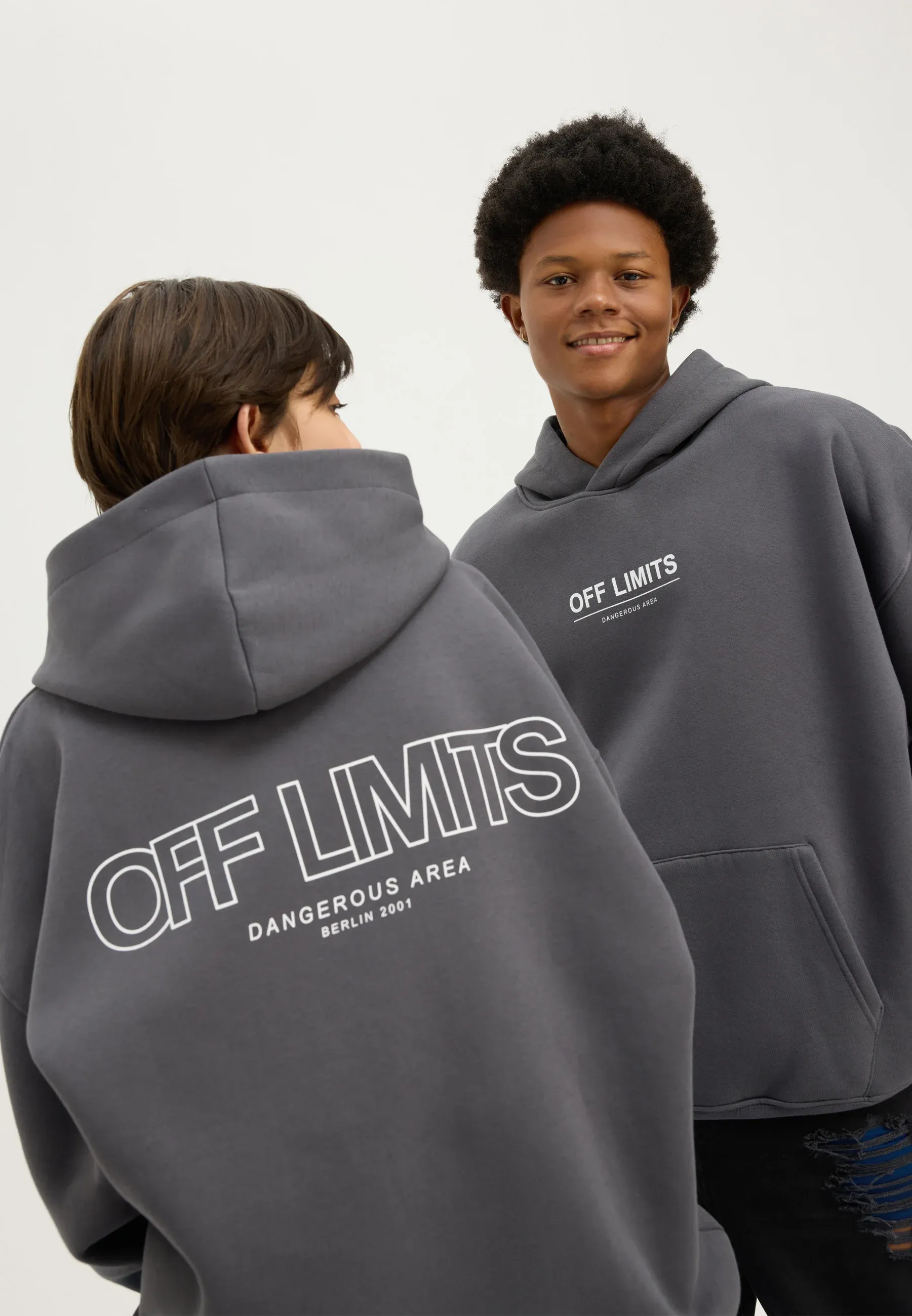 Yourturn Felpa Oversized Unisexe Gris Foncé