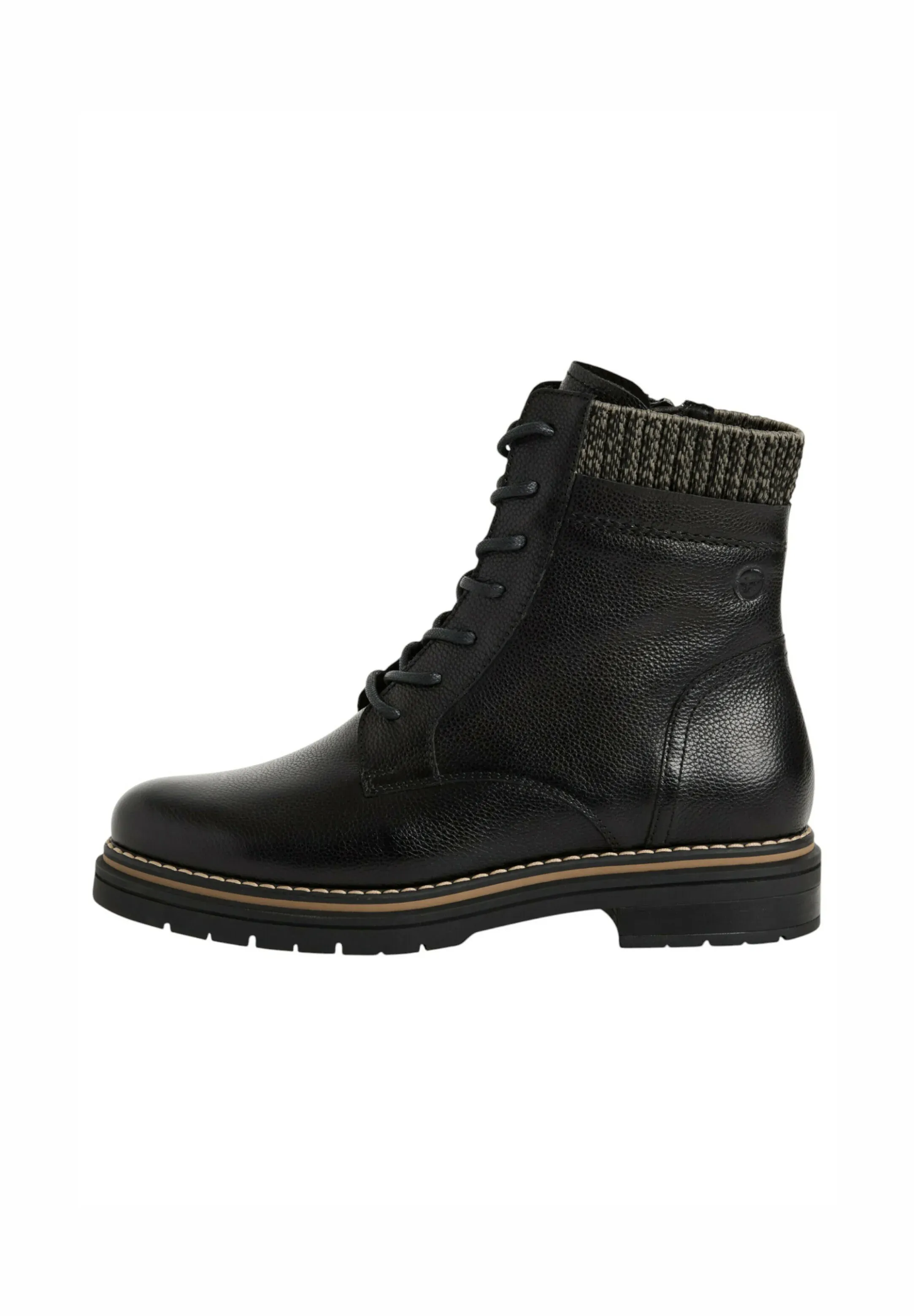 Tamaris Stivaletti Stringati en Cuir Noir