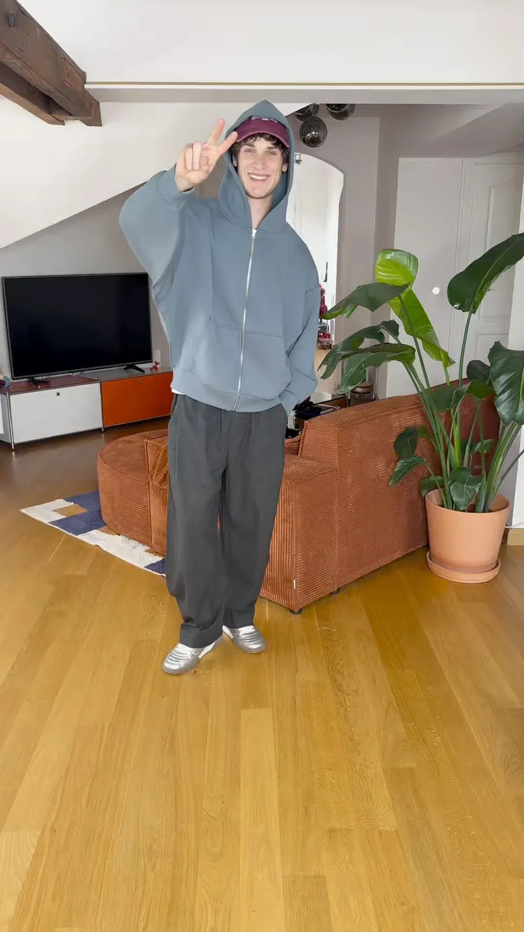 Yourturn Fleece à capuche unisexe - bleu foncé