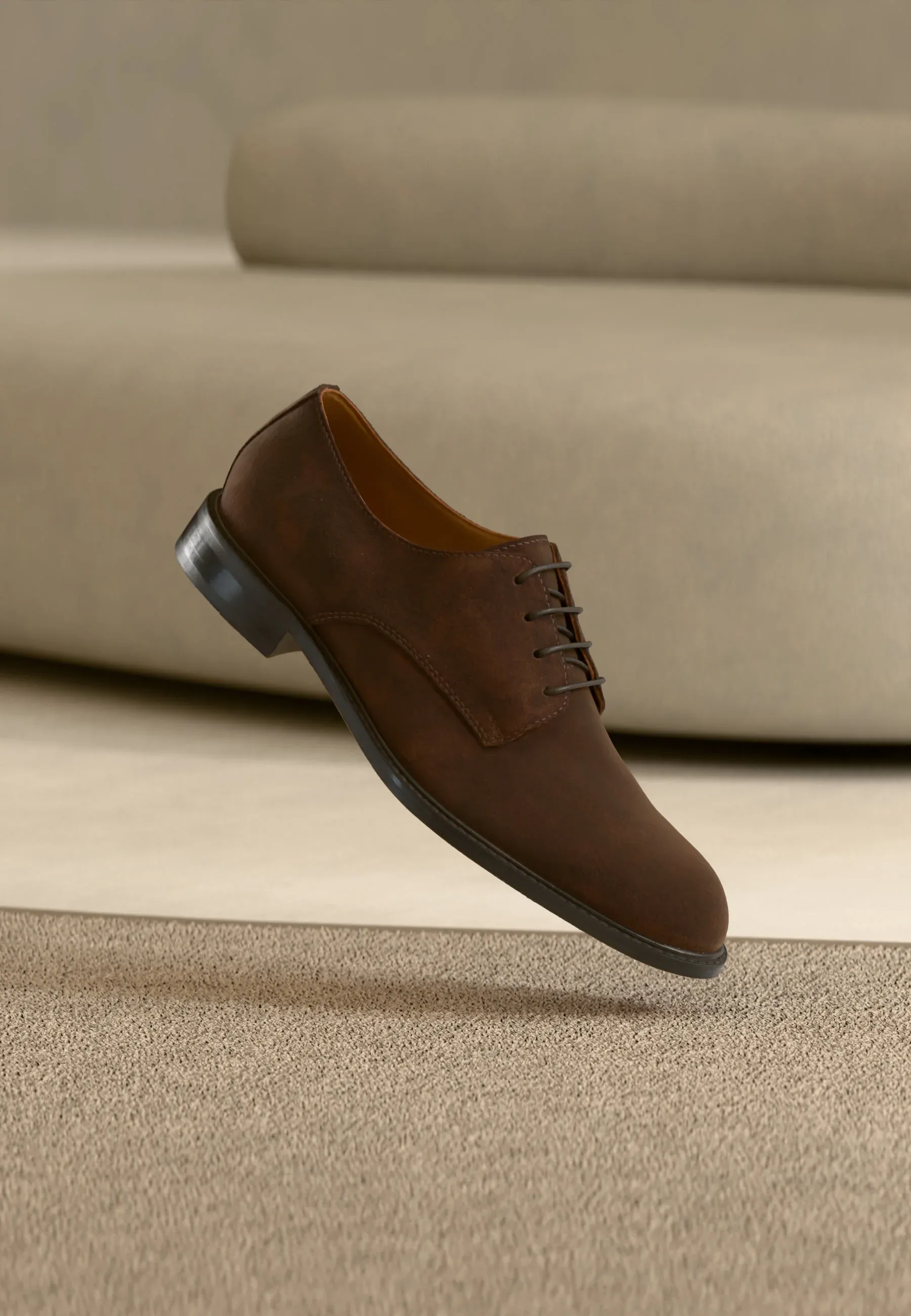 Pier One Leather Stringate Élégantes Brun Foncé