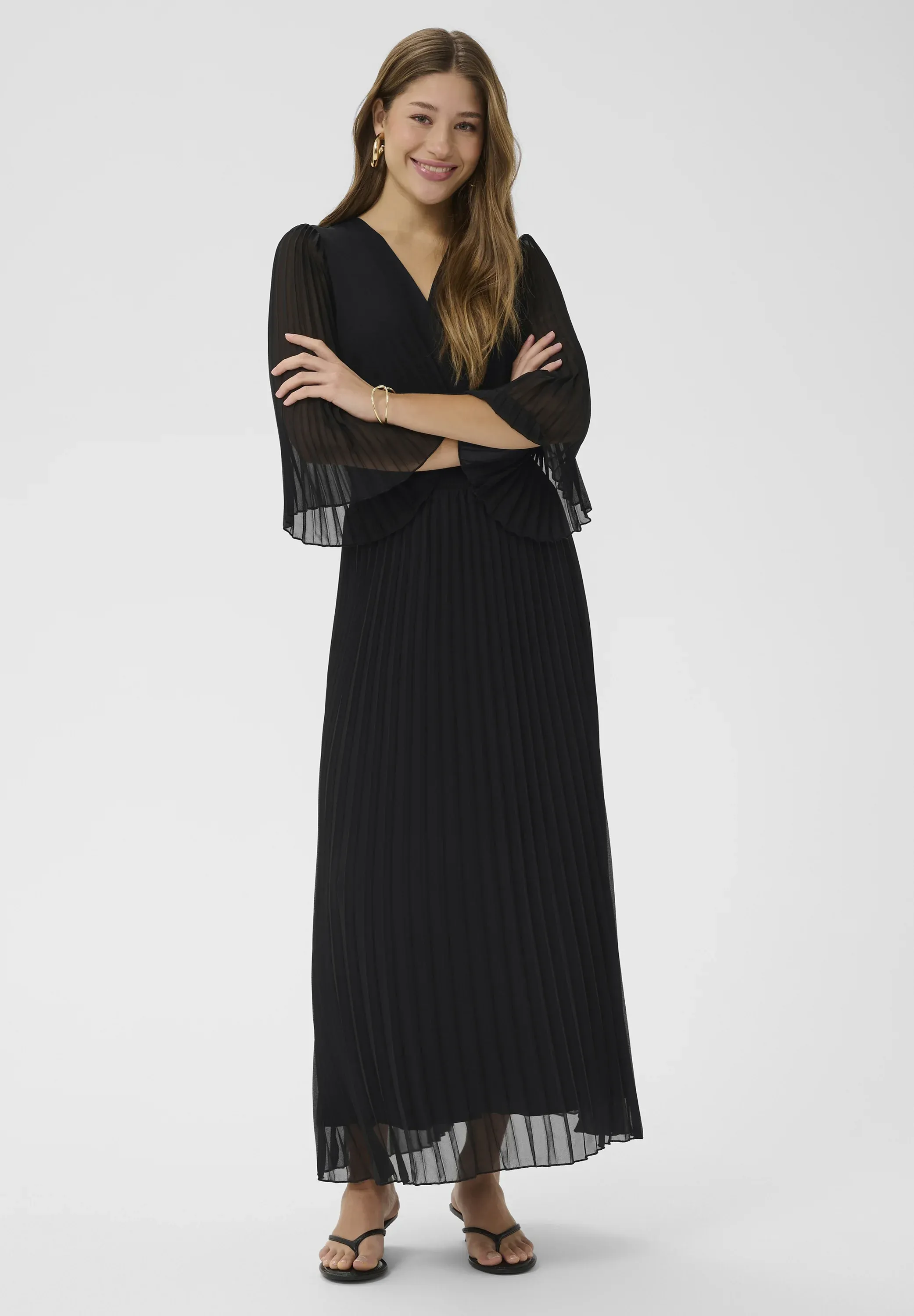 Robe longue Cream Luna Pitch Black