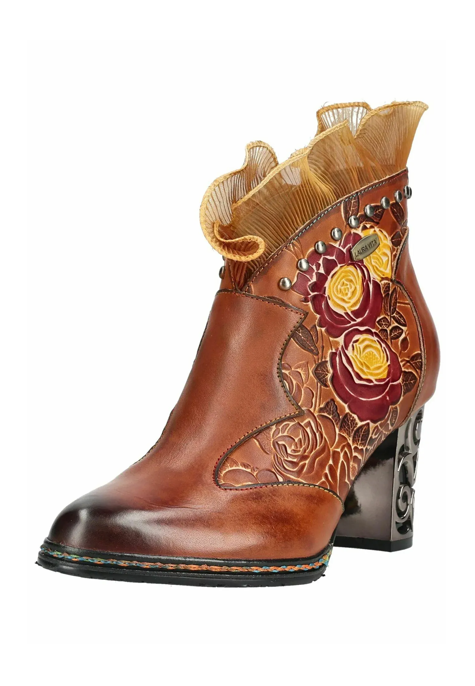 Laura Vita Bottes Texanes Biker Camel