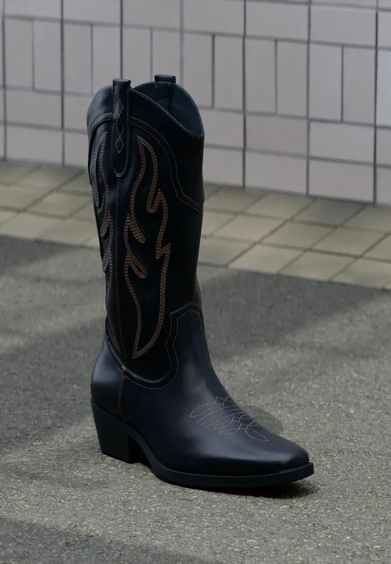 Yourturn Chaussures Western Mixtes Biker Noir