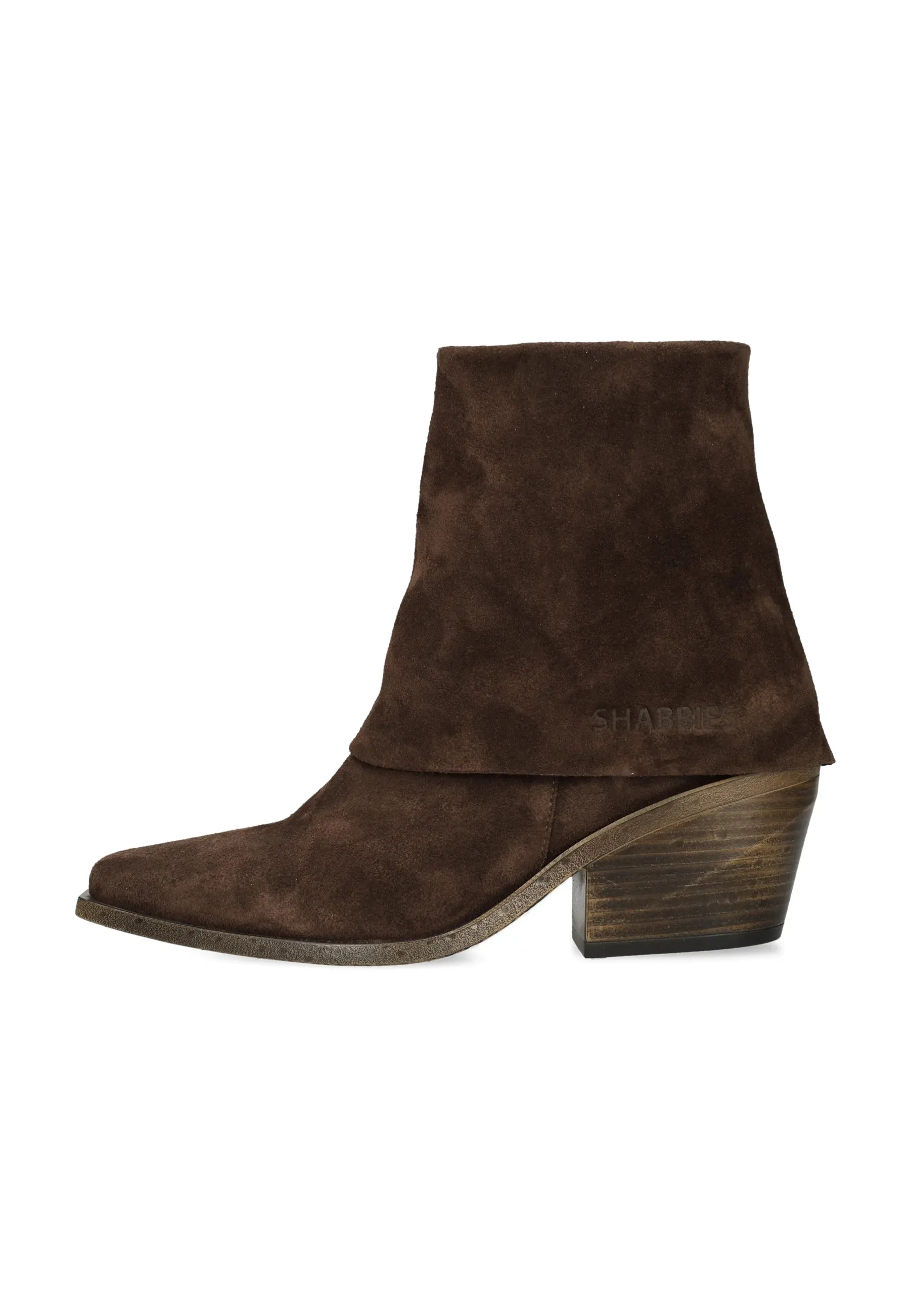 Shabbies Amsterdam Bottes Texanes Biker Brun Foncé