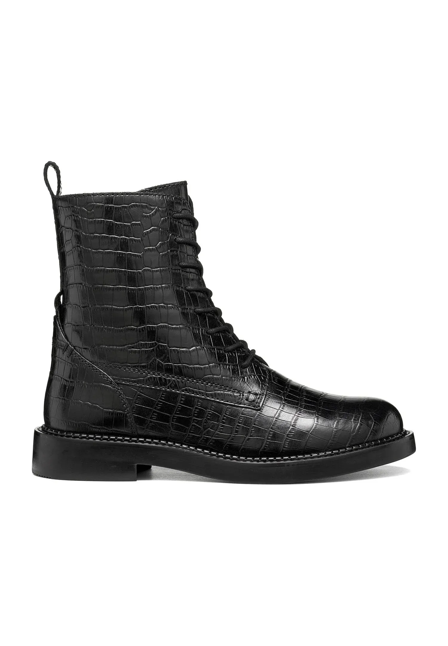 Geox D Serilda Bottes à lacets Noir