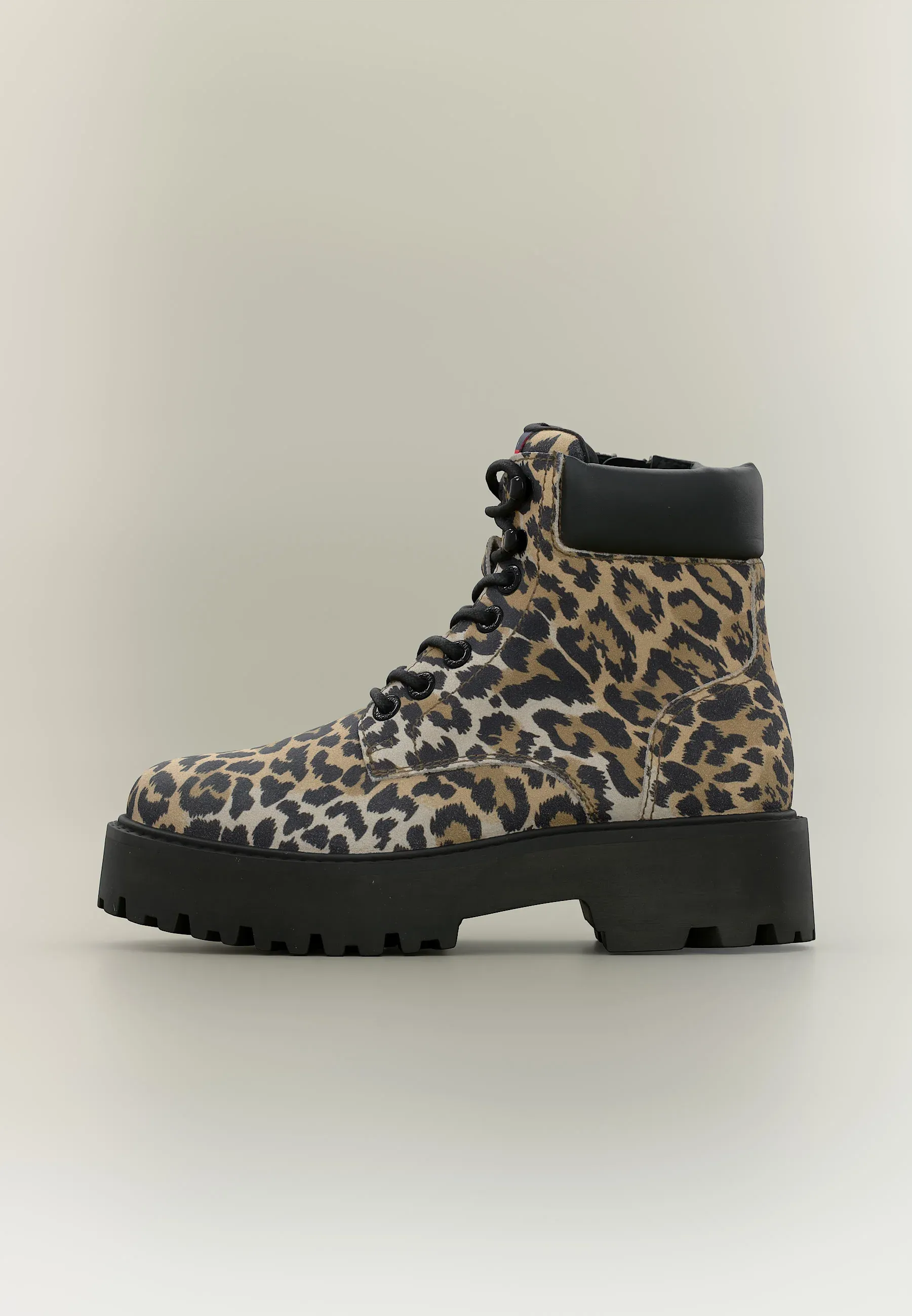 Tommy Jeans Plateforme Cheetah Bottes Stivaletti Stringati Multicolore Bleu Foncé