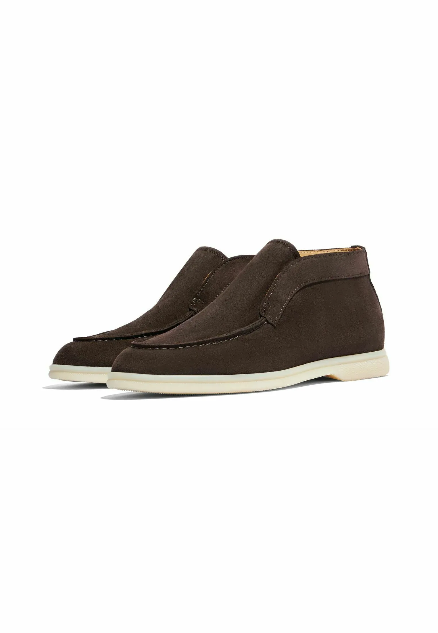 Scarosso Bottes à Talon Compensé Marron Cuir Velours