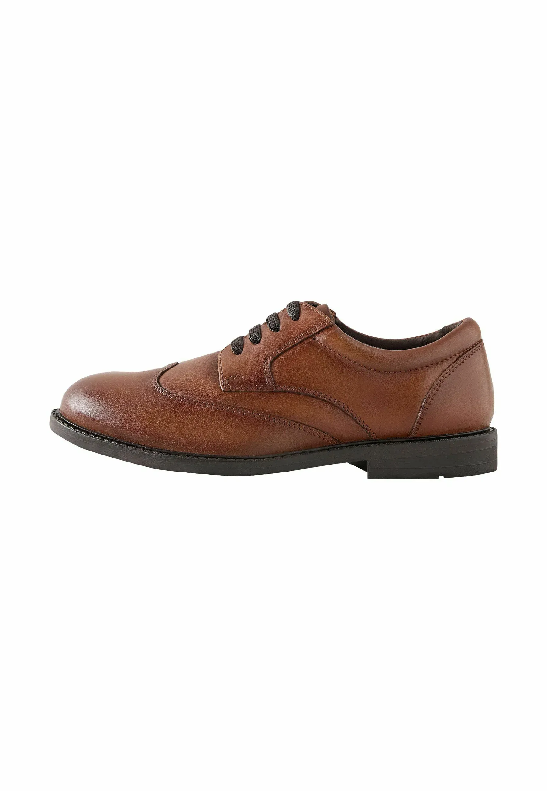 Next Chaussures en cuir élastique à lacets à bout carré Stringate Élégantes Tan Brun