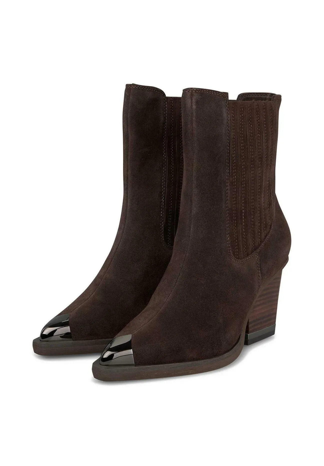 Alma En Pena Bottes à talon aiguille pointe fine sans fermeture marron tacheté