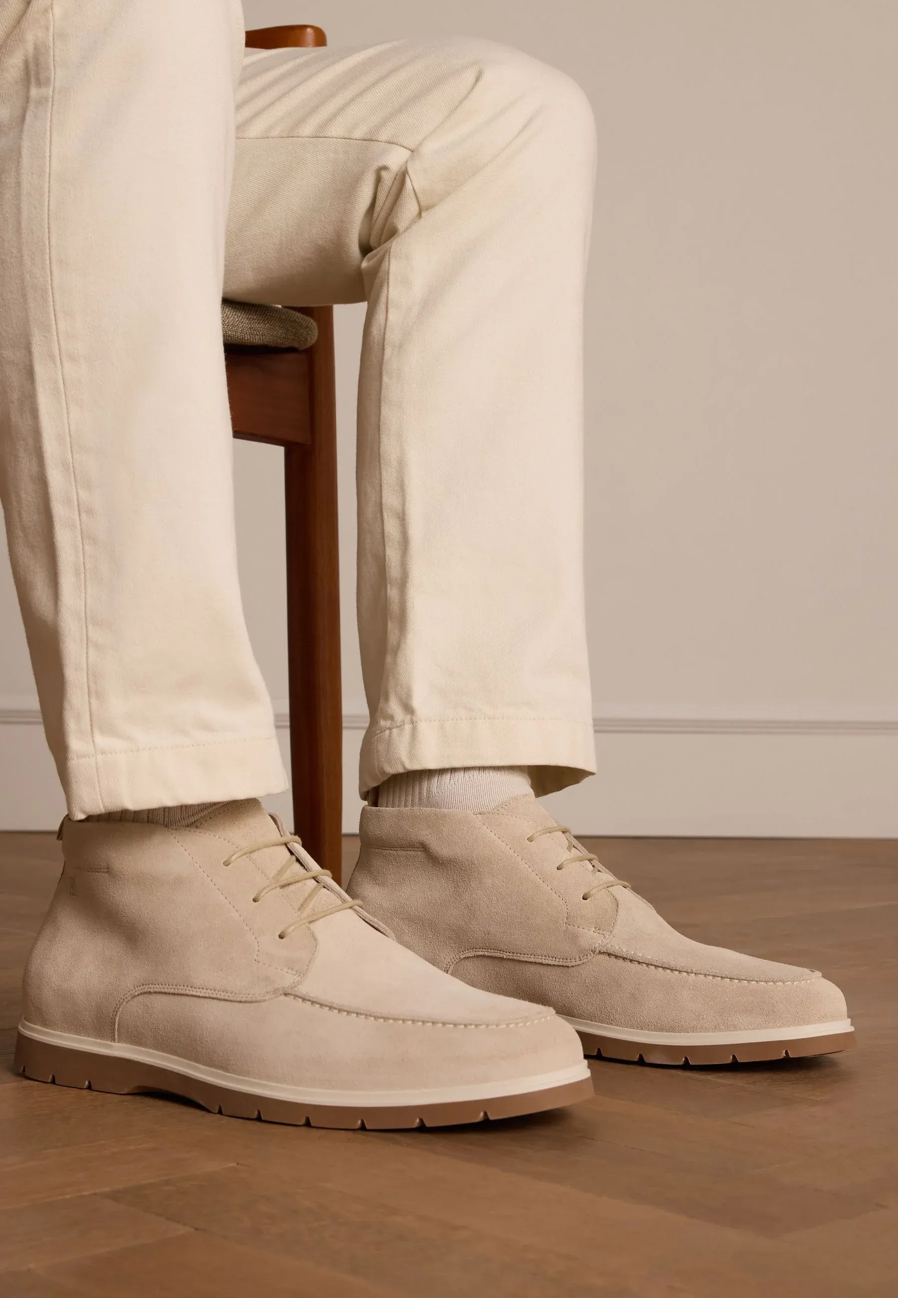 Manfield Stivaletti Stringati Beige