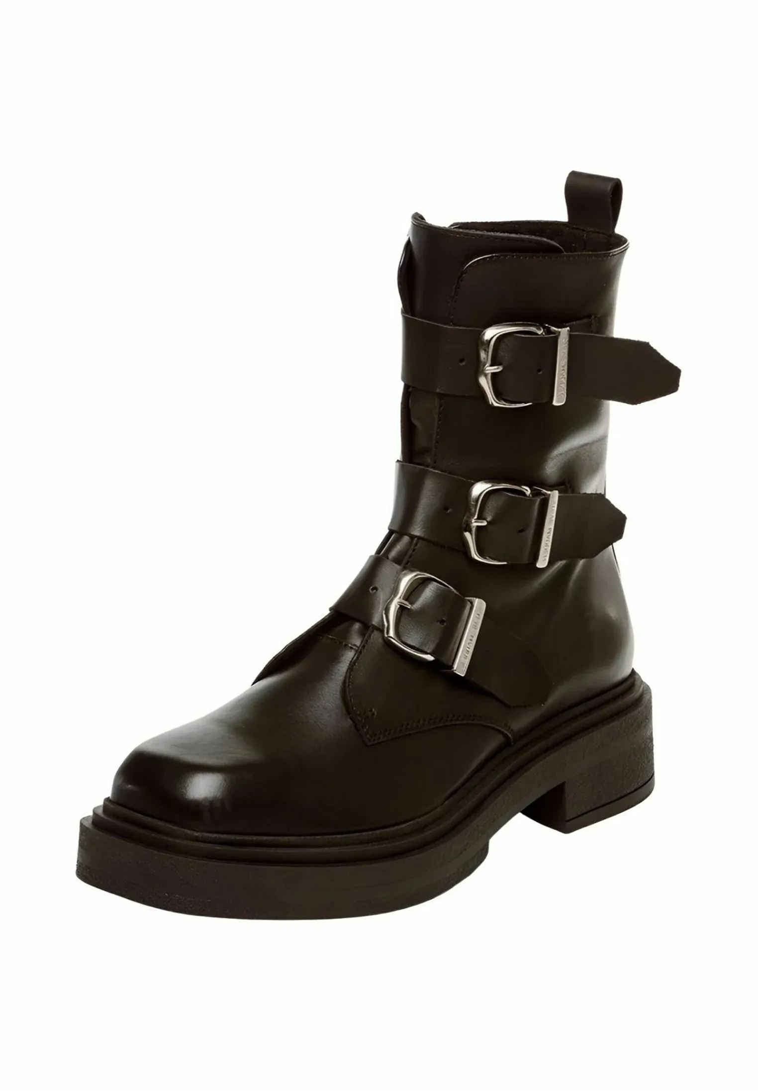 Steve Madden Bottes Biker en Cuir Noir