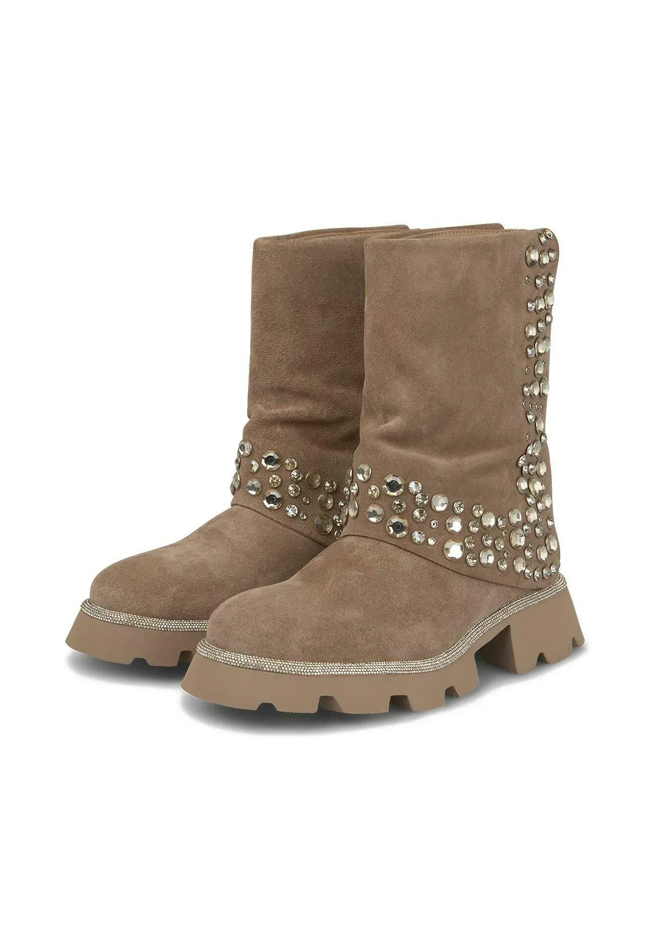 Alma En Pena À Bout Rond Et Fermeture Éclair Bottes Texanes Motard Brun Clair