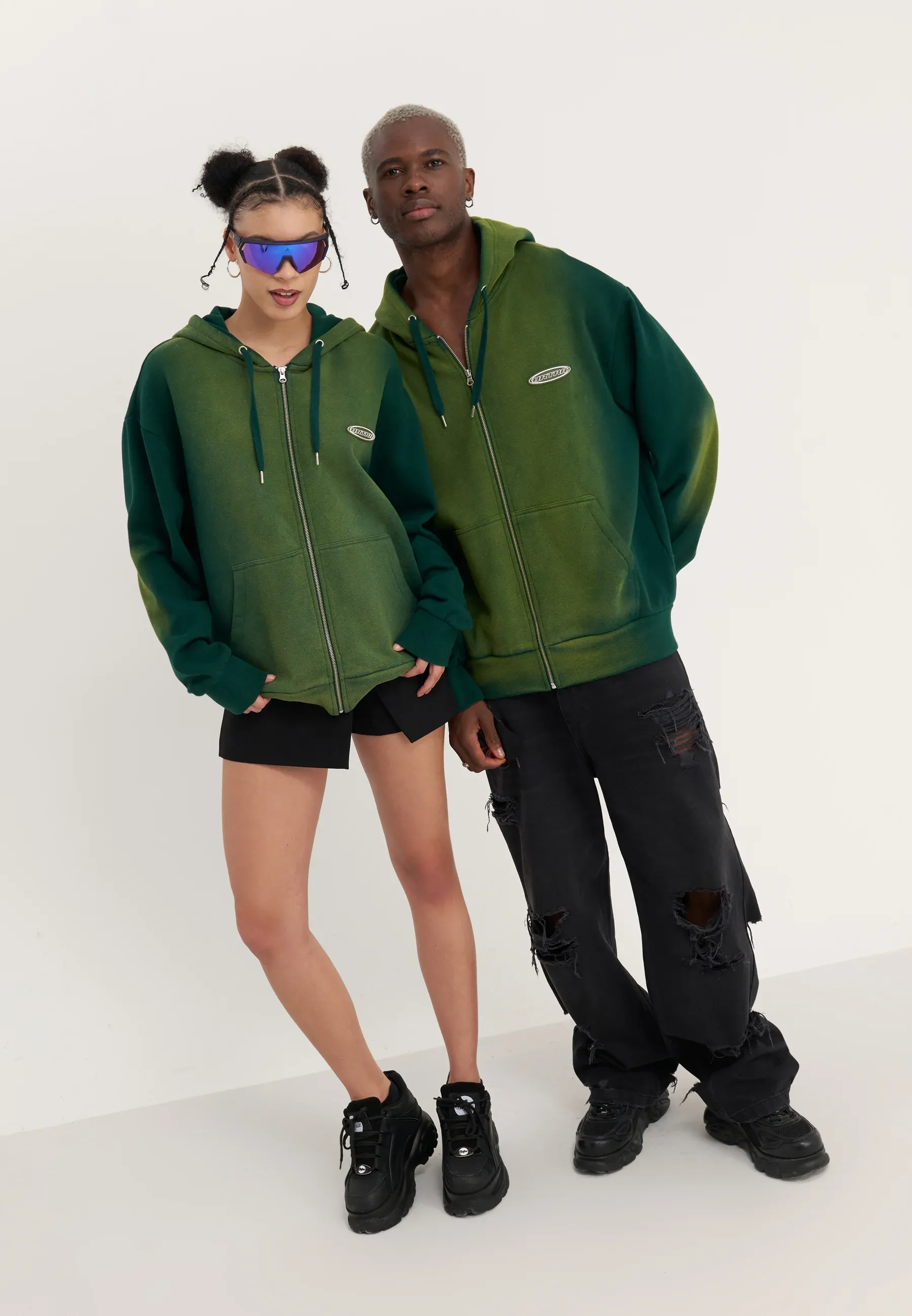 Yourturn Fleece à fermeture Éclair Unisexe Vert Foncé