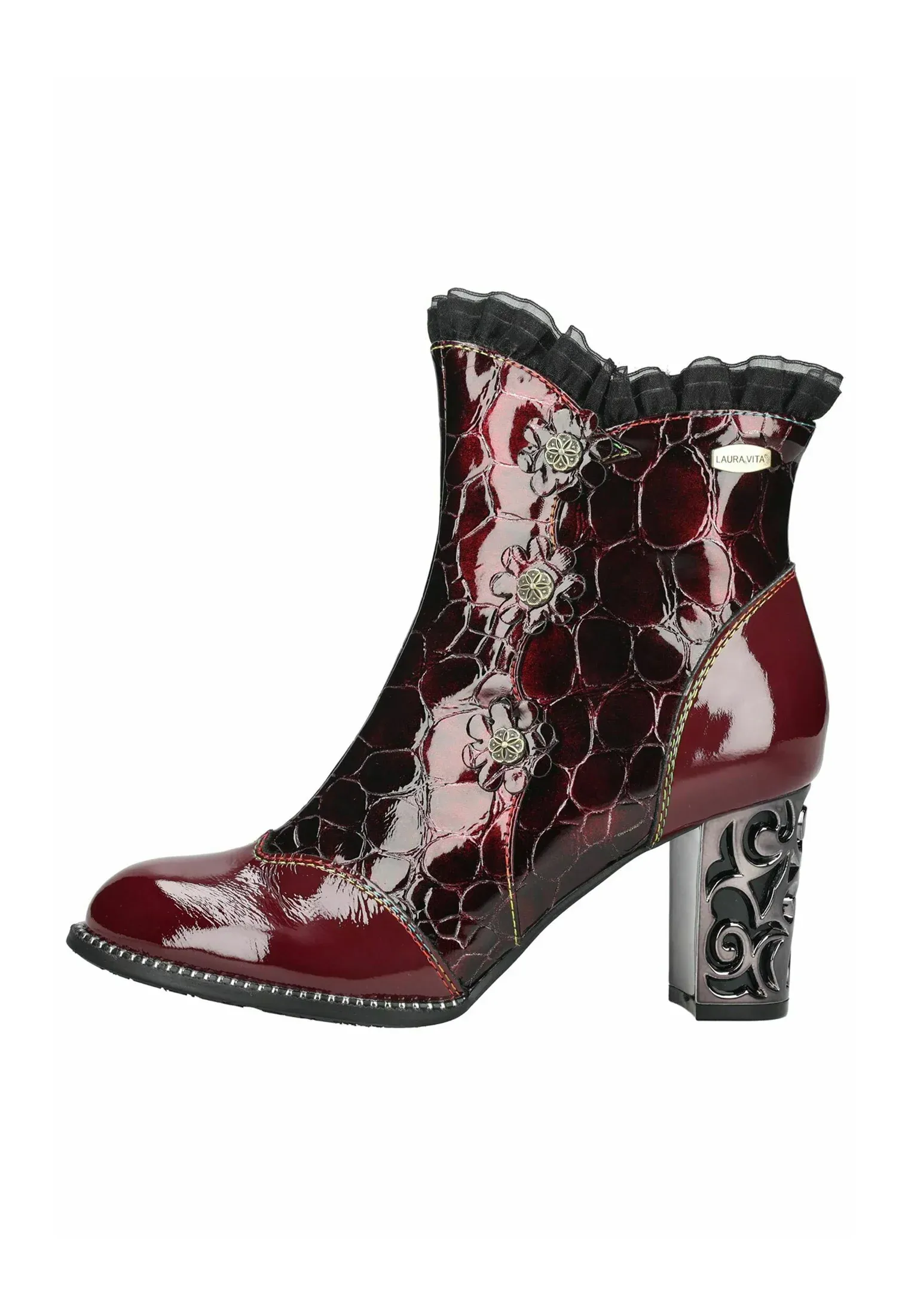 Laura Vita Bottes à talon platine Wine