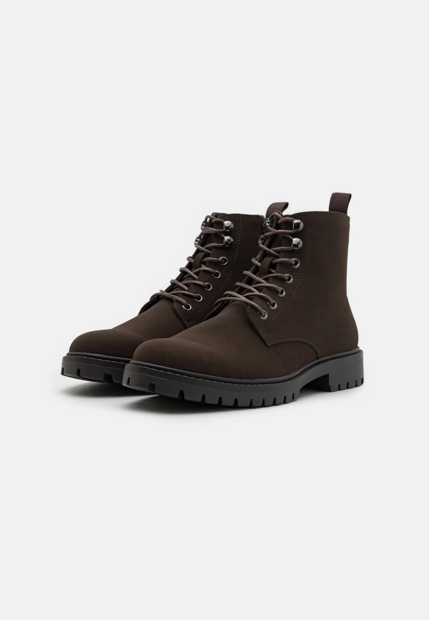 Pier One Chaussures à lacets unisexe Marron foncé