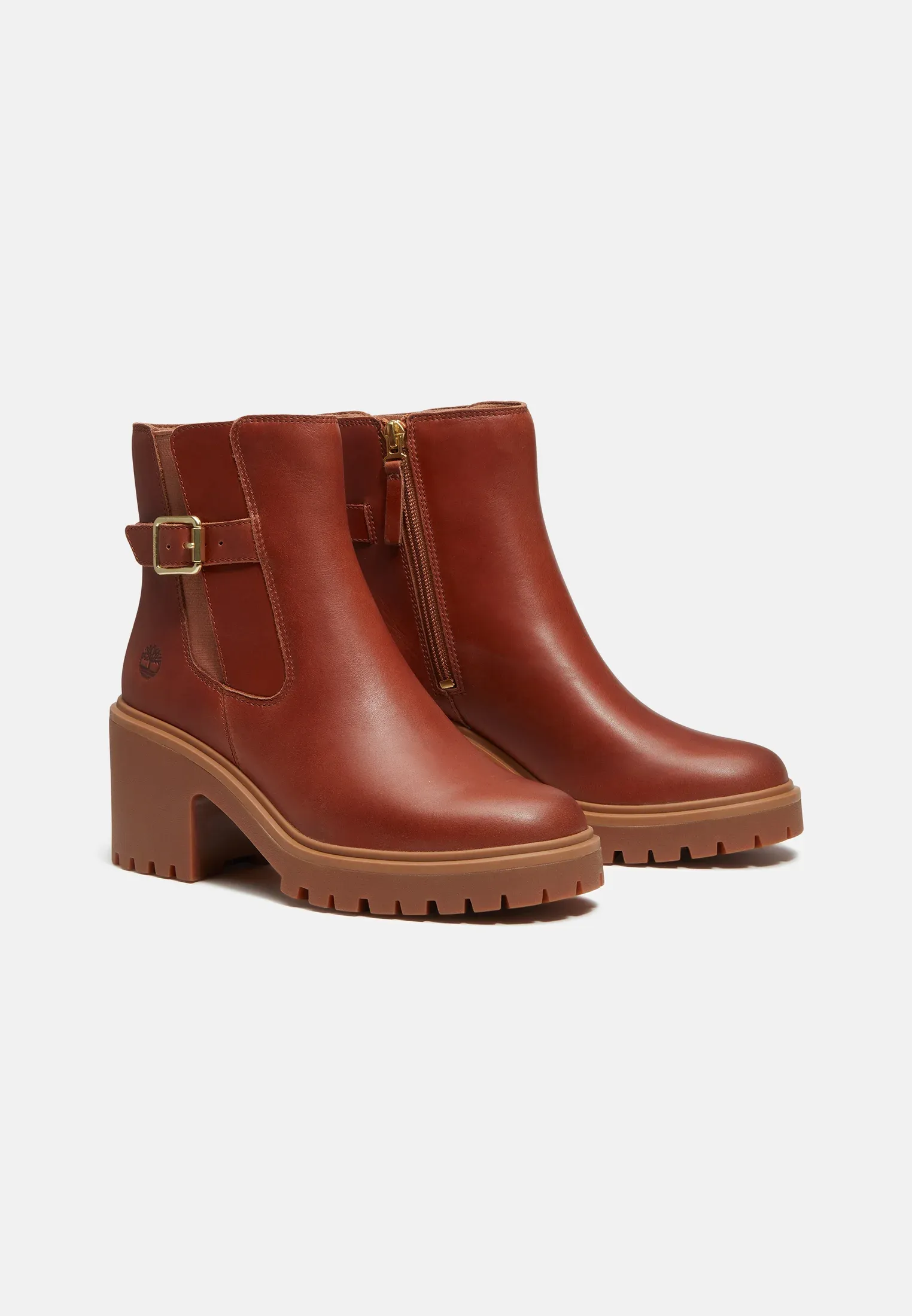 Timberland Stone Heights Mid Stivaletti Con Tacco Rust Full Grain