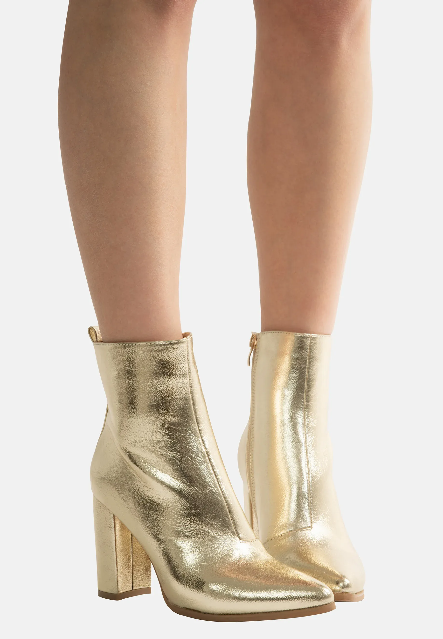 Salinyang Bottes à talons dorés