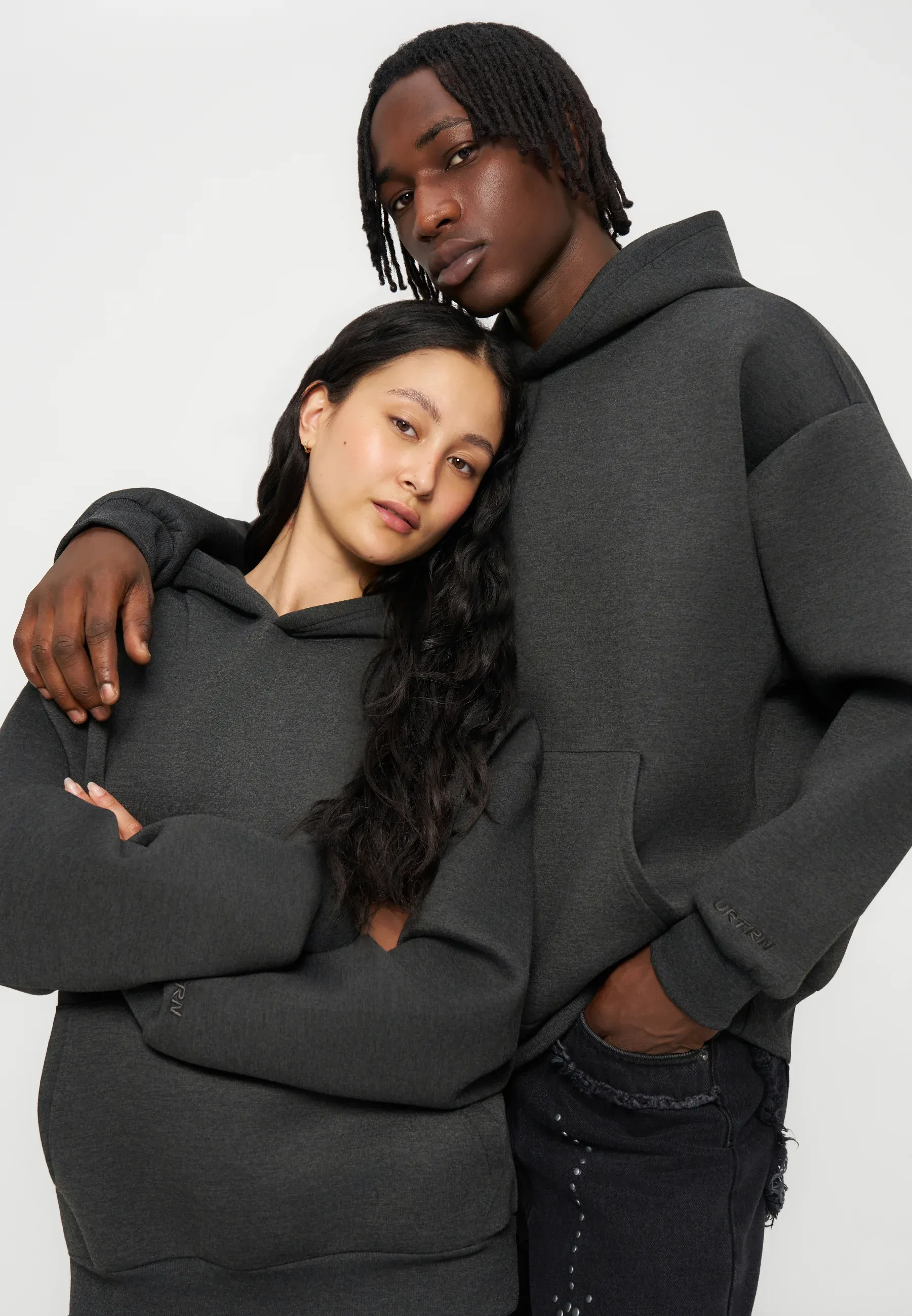 Yourturn Fleece à capuche unisexe gris foncé mélangé