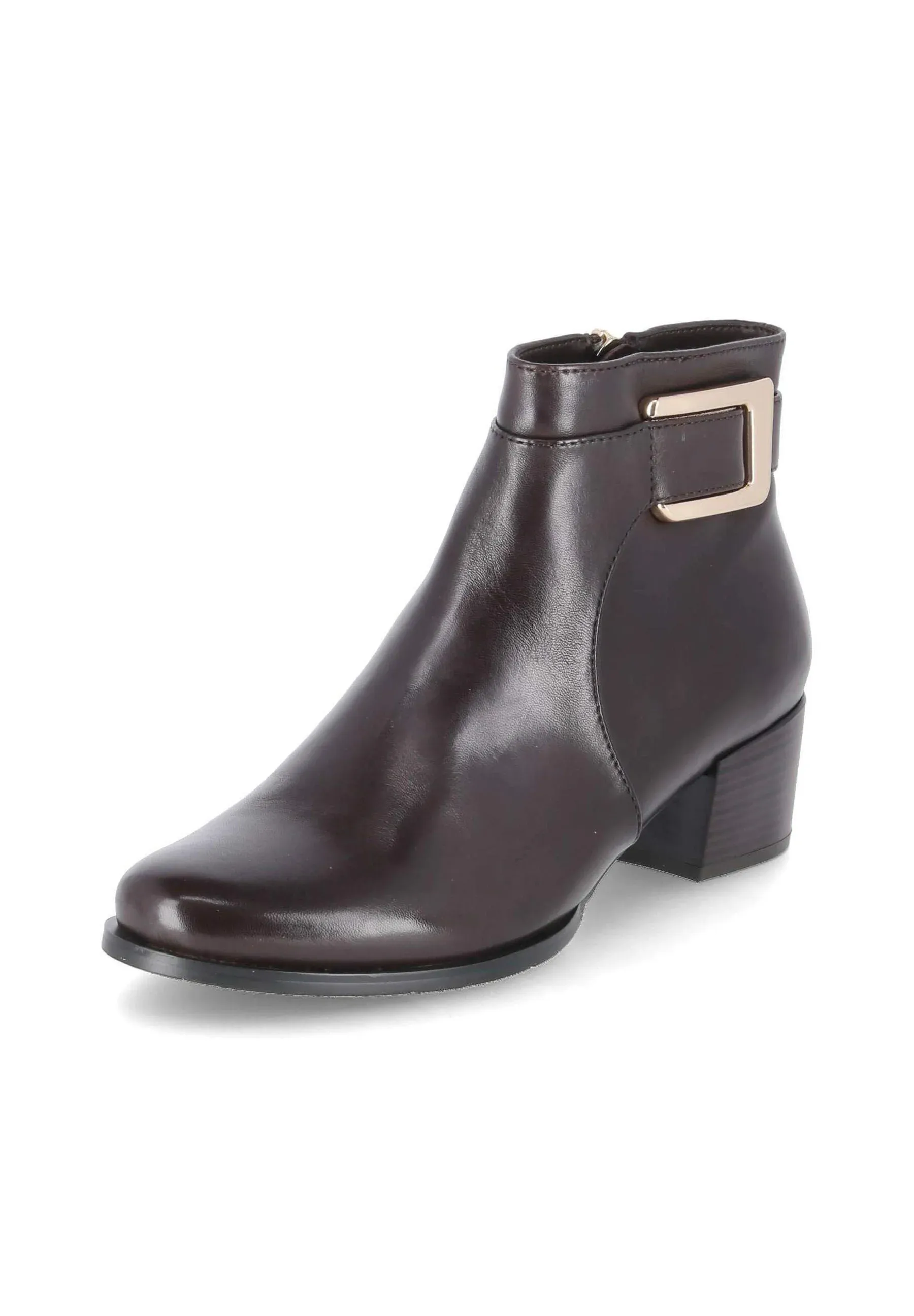 Kaerlek Kaerlek Jolene Bottes mi-basses femme cuir lisse Tronchetti marron