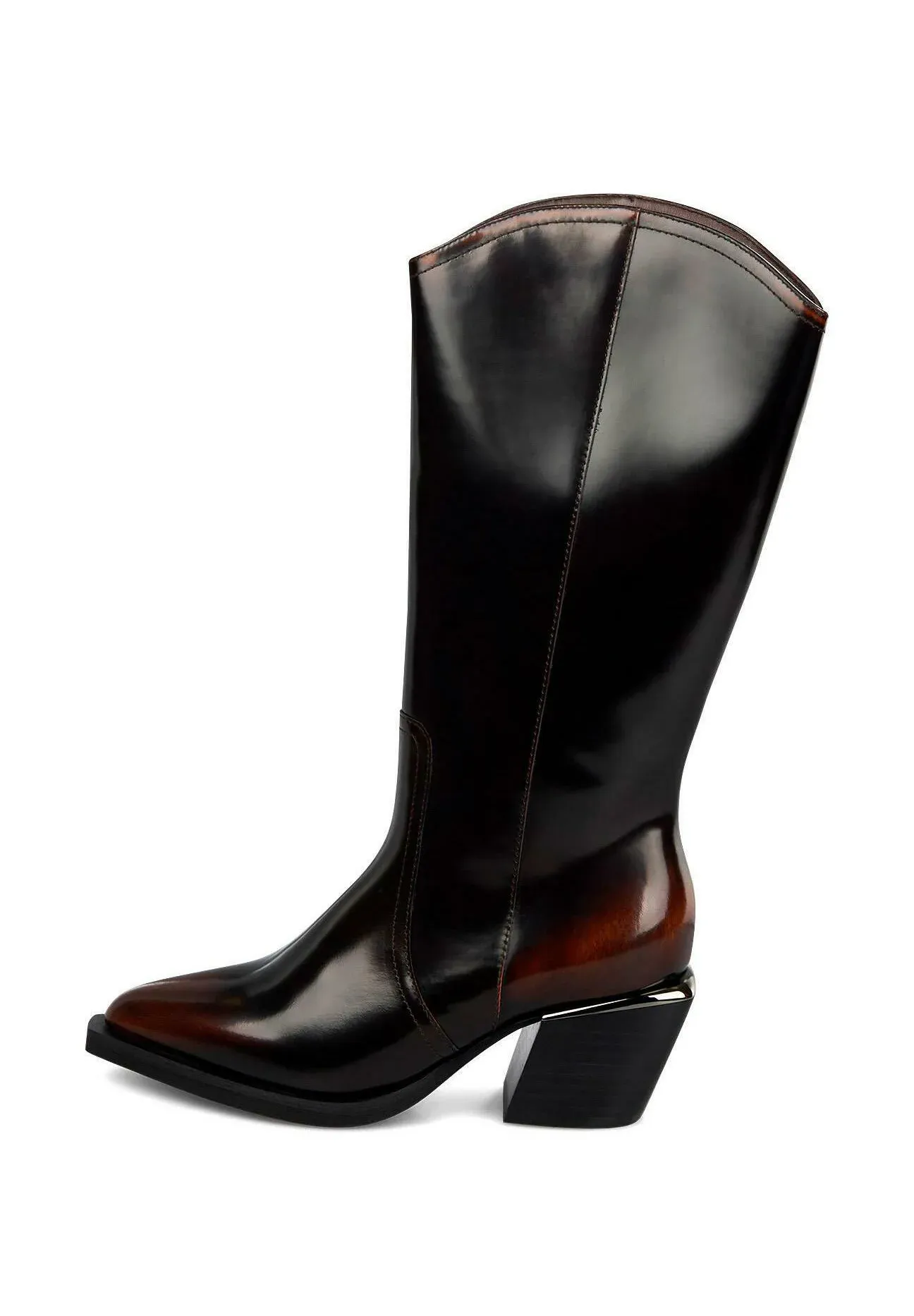 Alma En Pena Bottes Texanes Biker Marron Jaspeado