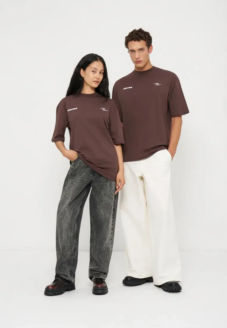 T-shirt unisexe Yourturn avec impression marron