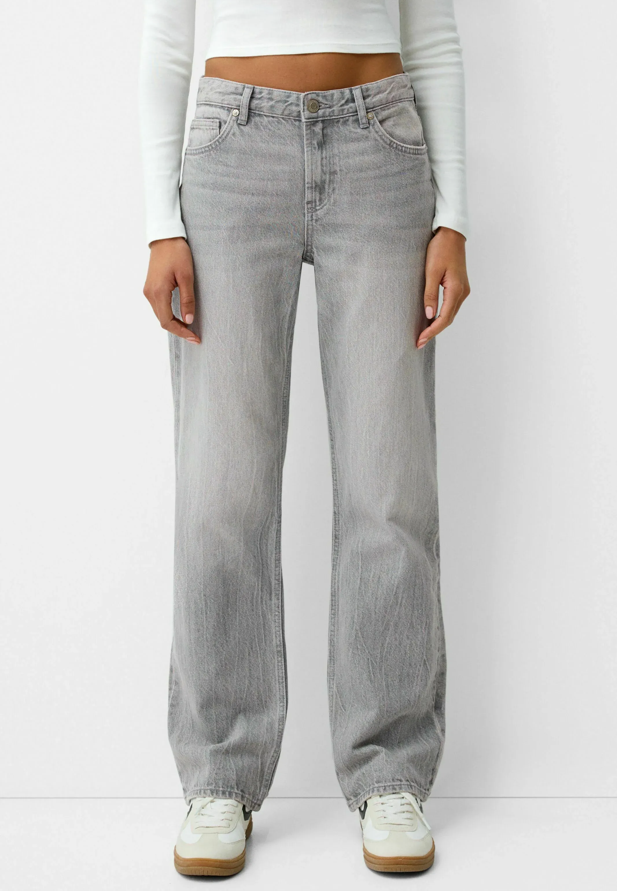 Bershka Jeans à la cigarette Gris