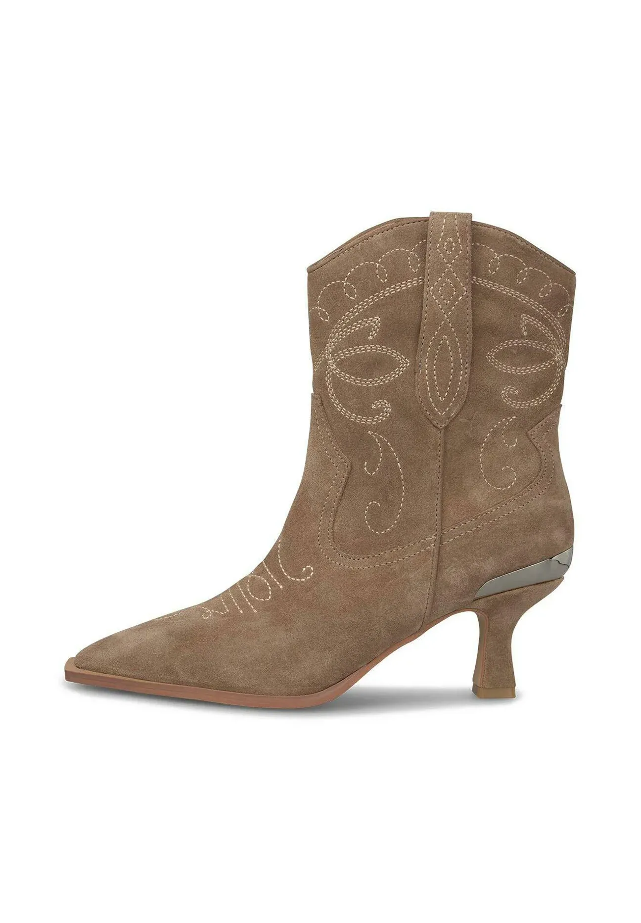 Alma En Pena Bottes Texanes Motard à Bout Pointu et Fermeture Éclair Marron Clair