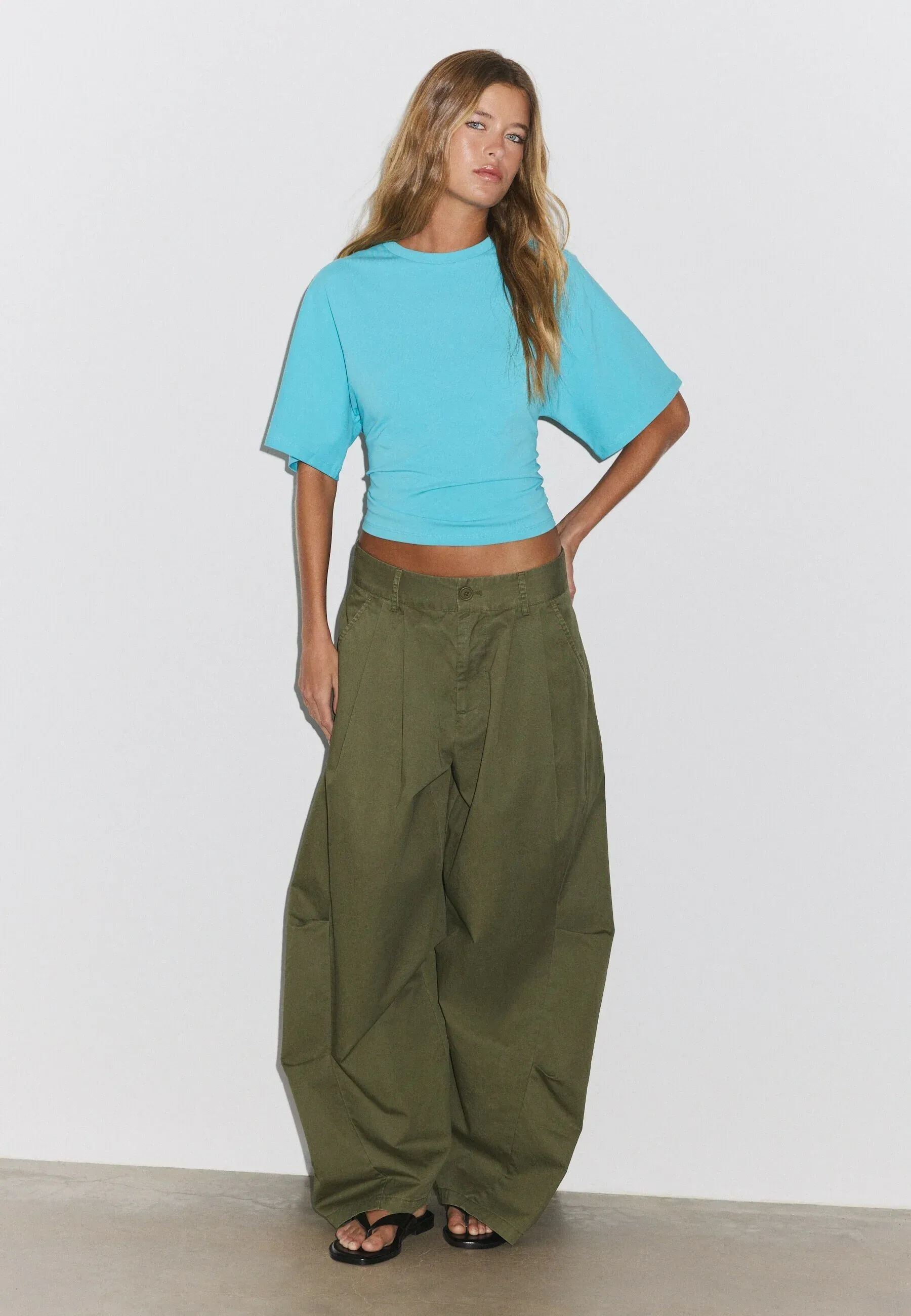 T-shirt à manches courtes japonaise Stradivarius 07063630 - T-shirt basique - turquoise
