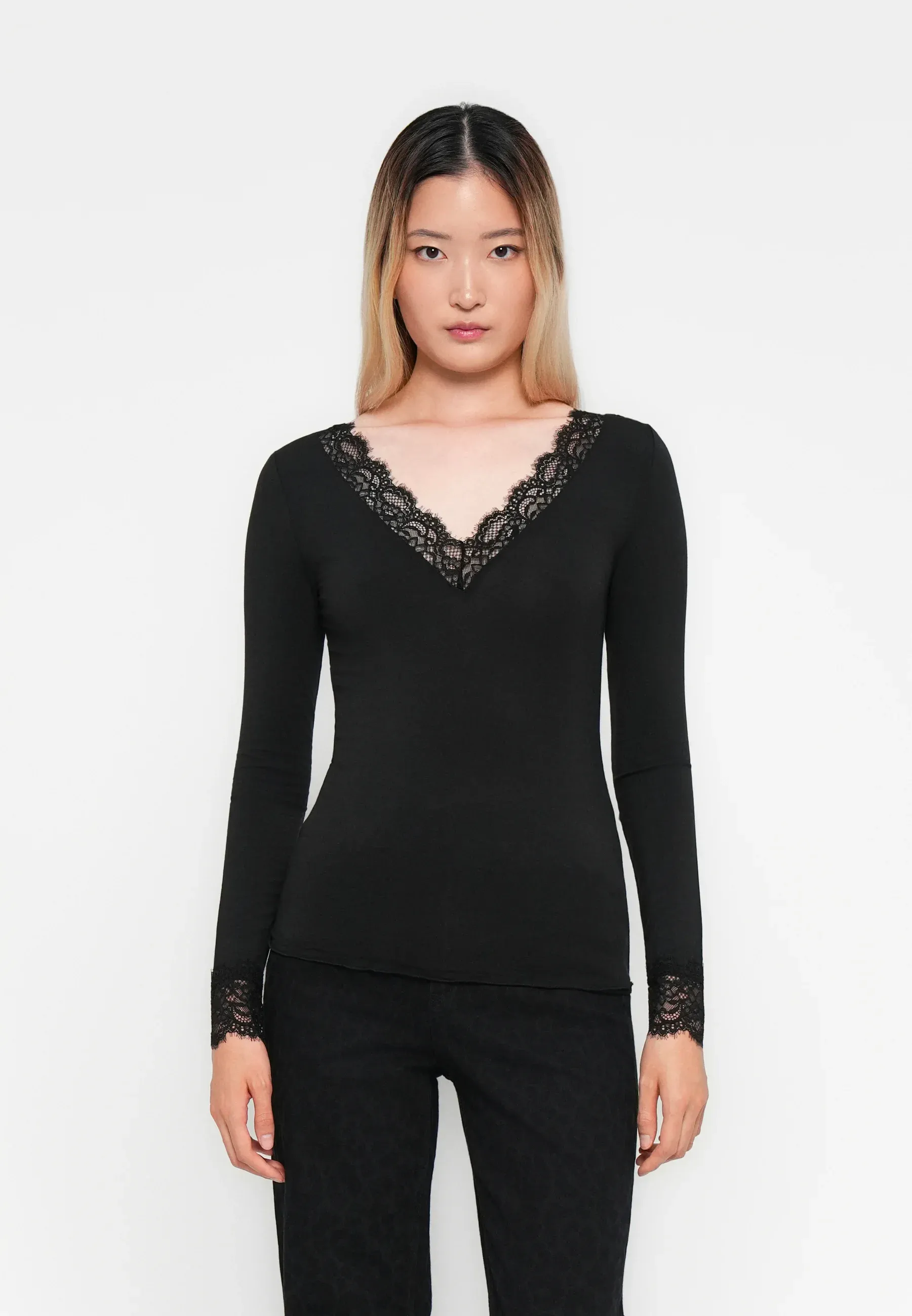 Vero Moda Vmskye Maglietta A Manica Lunga Noir