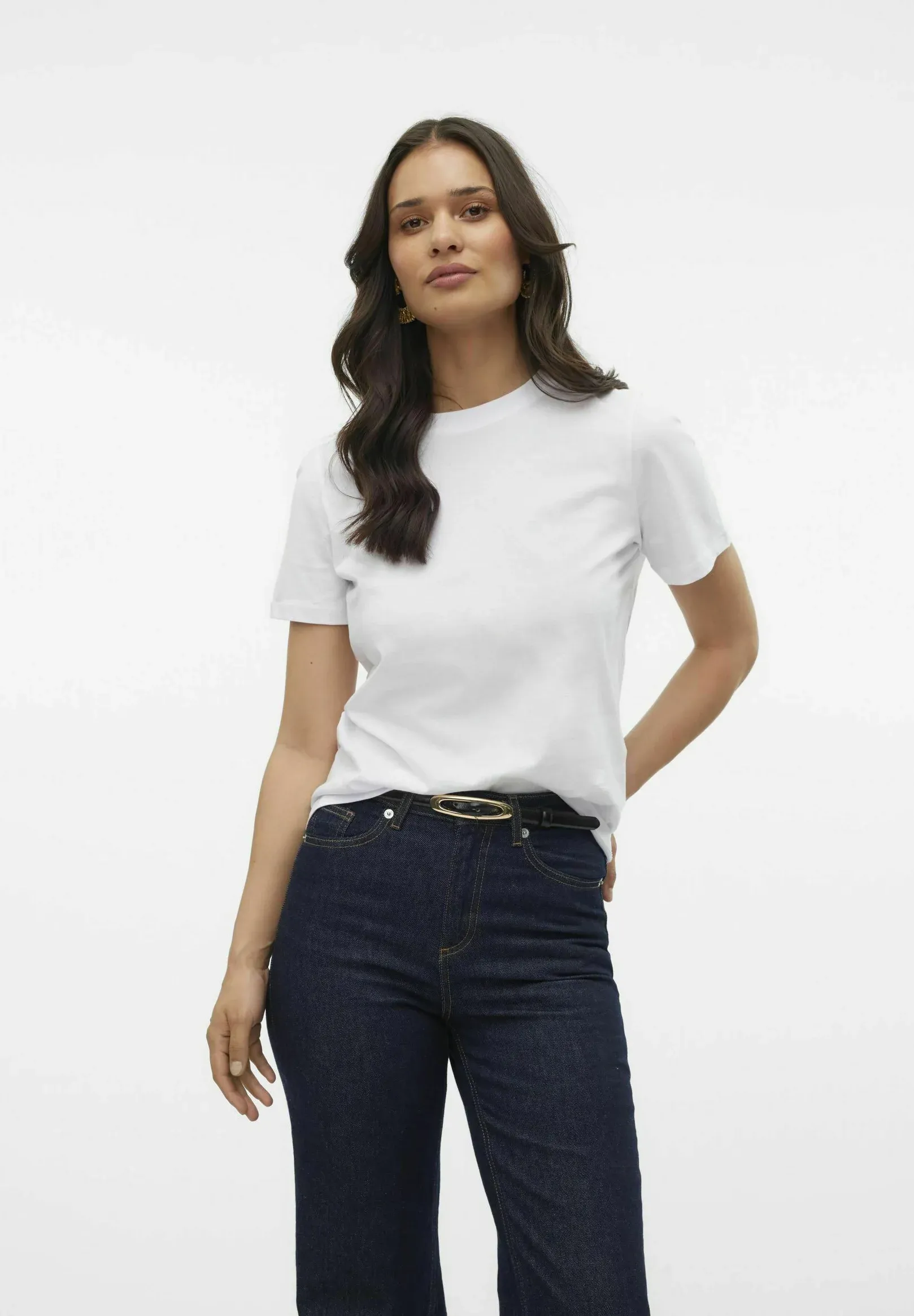Vero Moda Vmpaulina Ga Jrs Noos T Shirt Basic Blanc vif