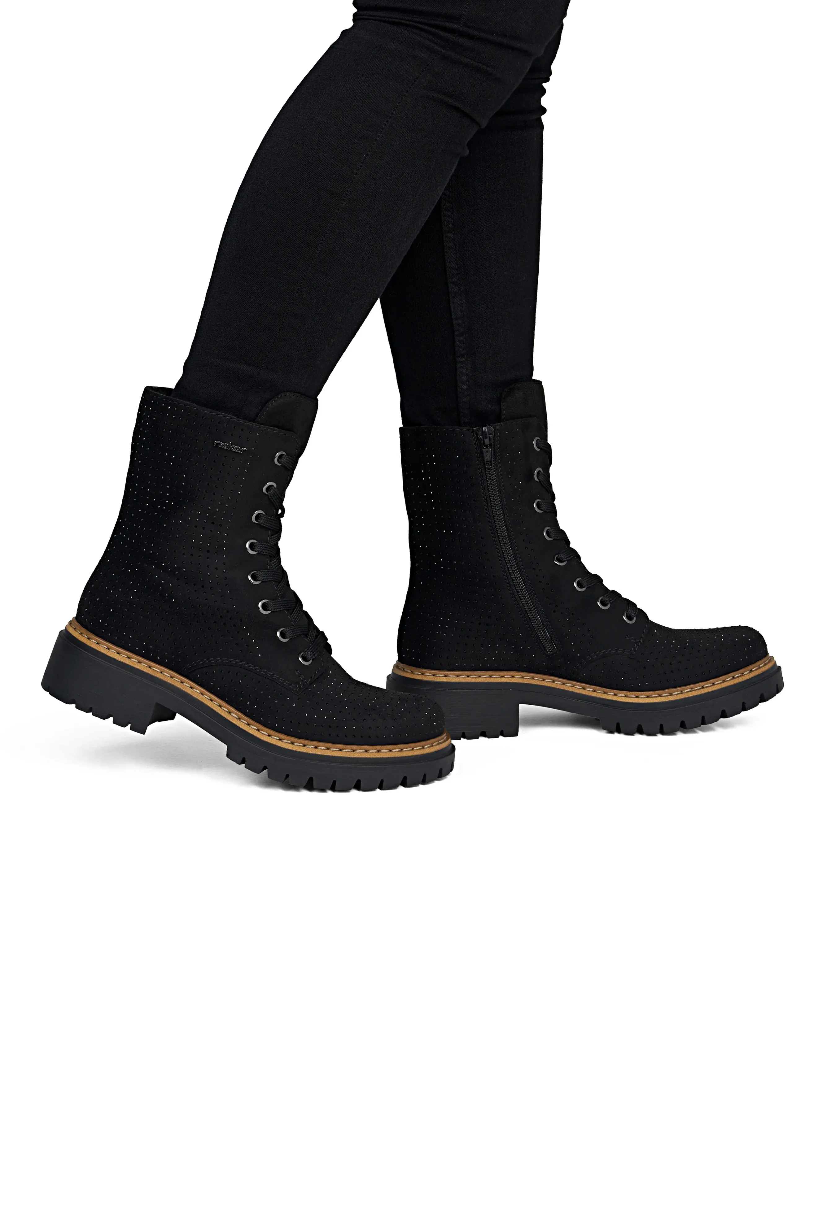 Rieker Bottes à lacets Black