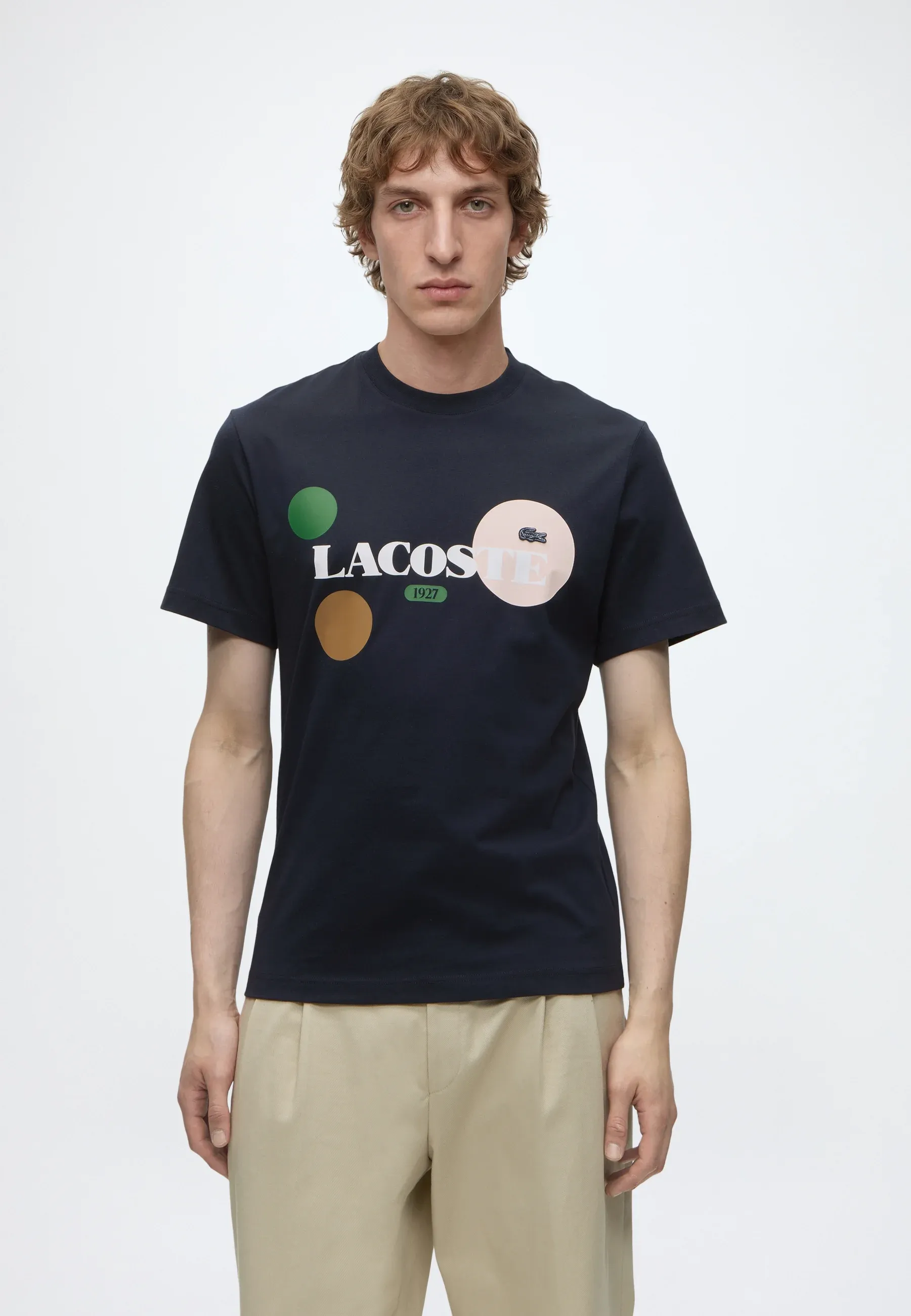 T-shirt Lacoste Unisexe à Imprimé Bleu Navy Foncé