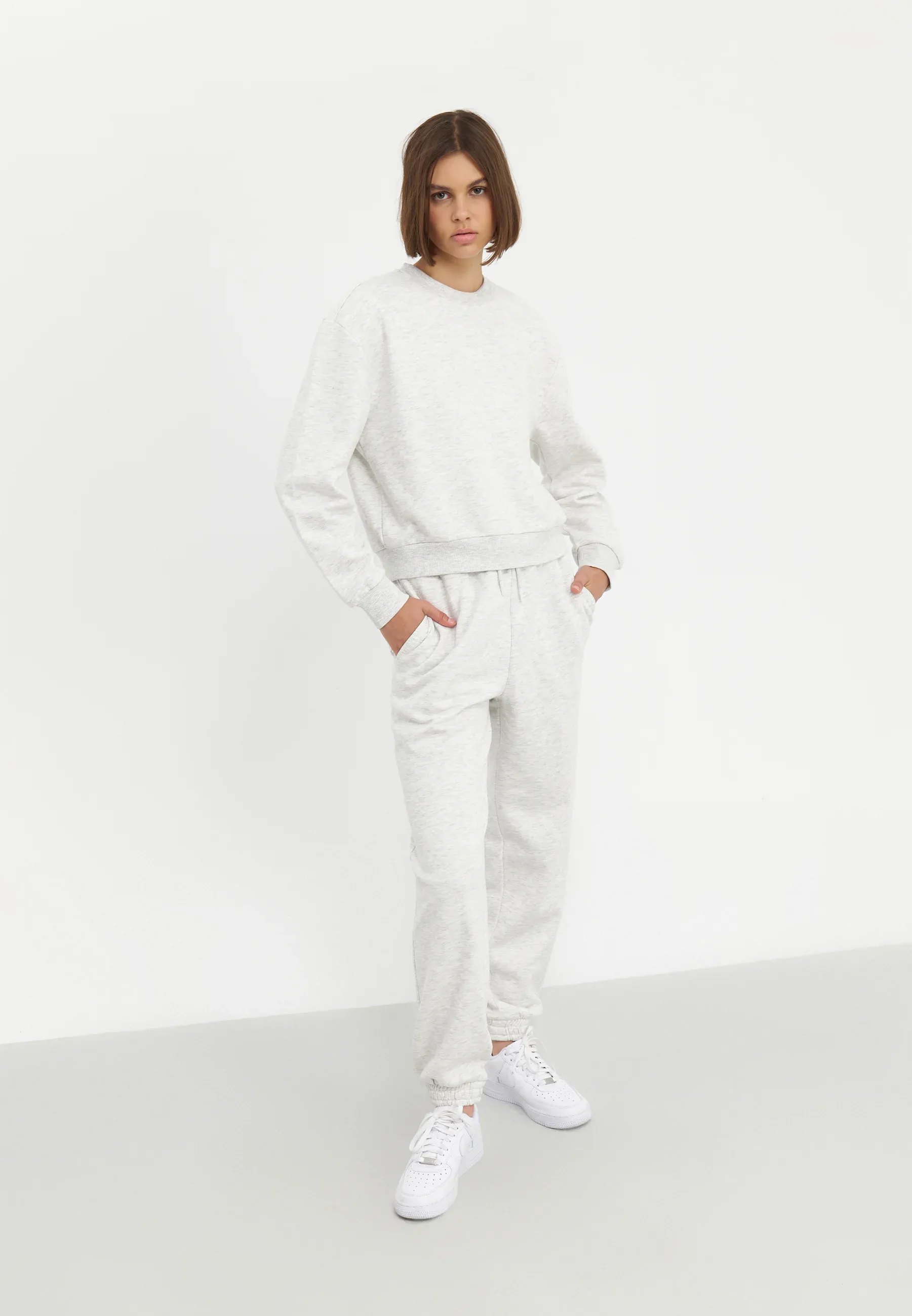 Evenandodd Basic Set Tuta Mottled Light Grey