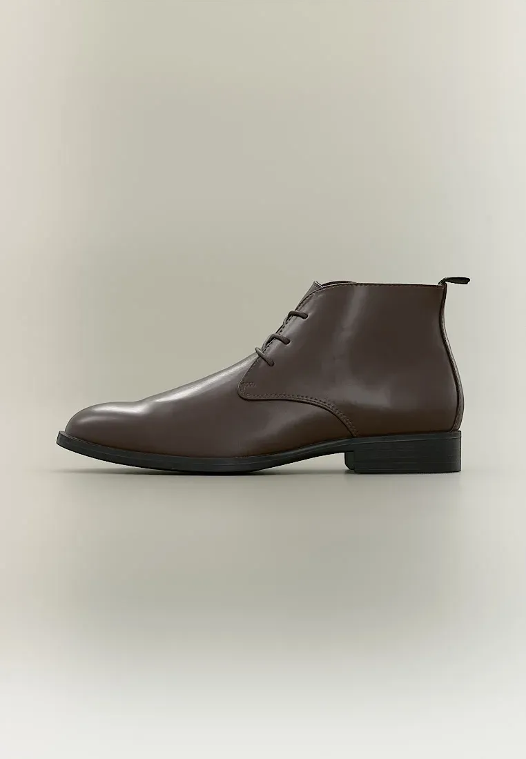 Pier One Bottes à lacets brun foncé