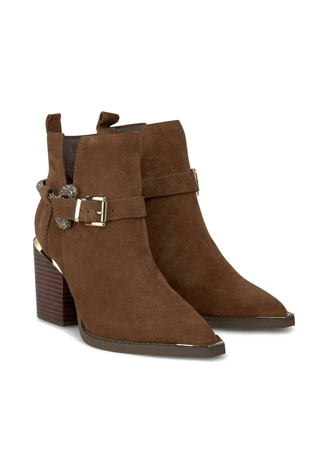 Alma En Pena Bottes Courtes à Talon Aigu et Sans Fermeture Camel