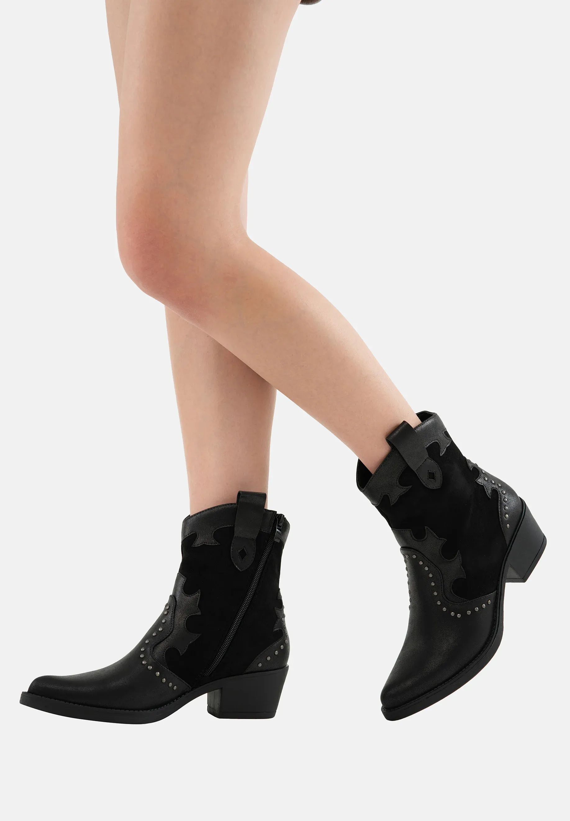 Salinyang Bottes texanes motard noires