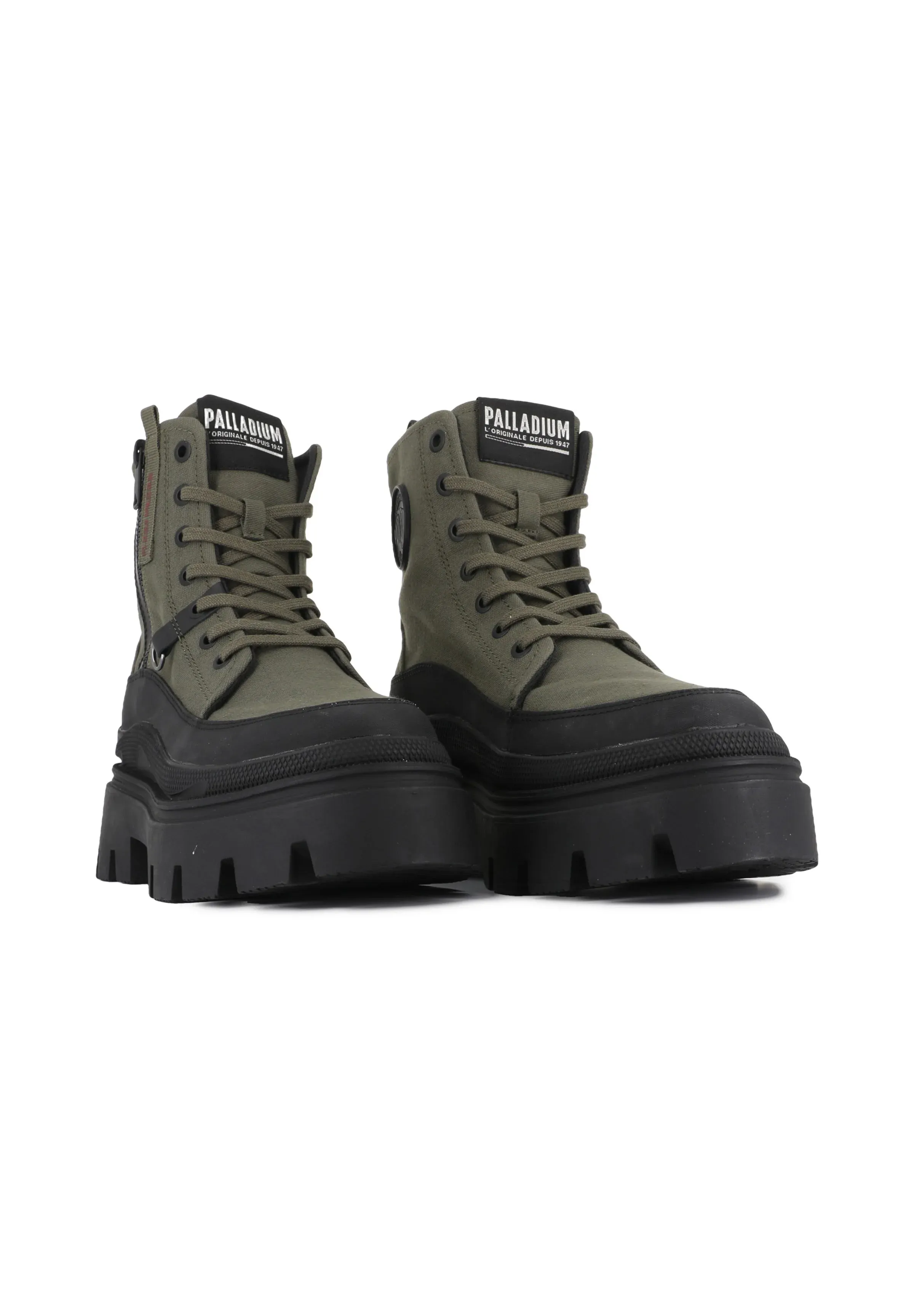 Palladium Squad Zip Bottes à lacets Olive Night