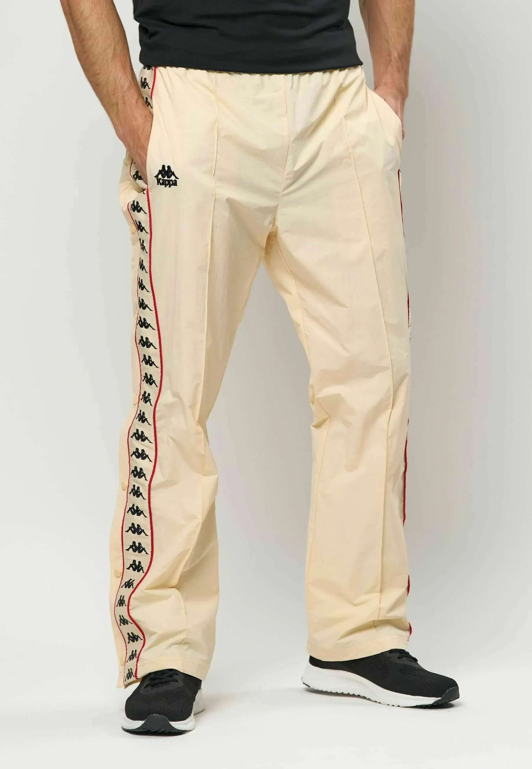 Kappa Pantalons Sportifs Beige Butter Rouge Corail Noir