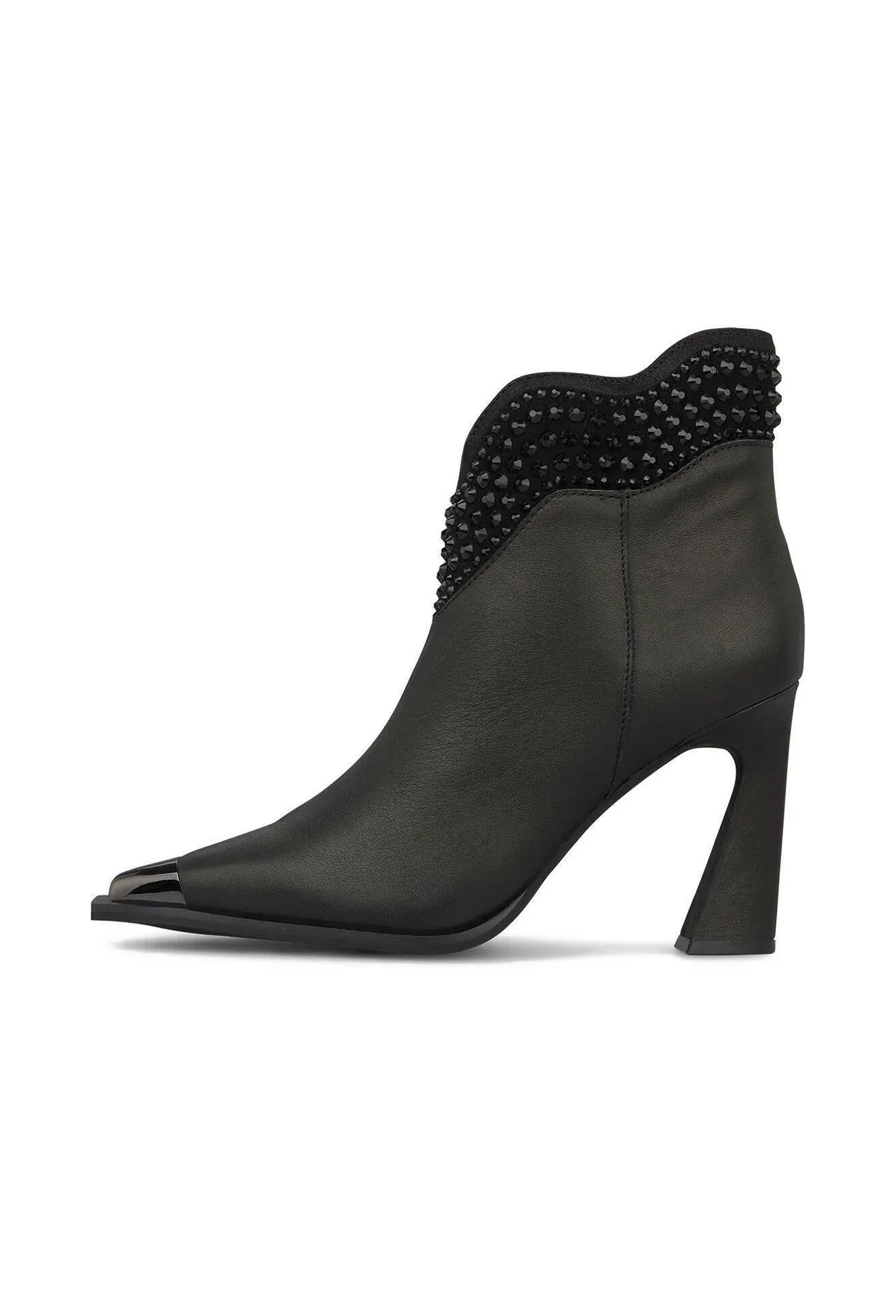 Alma En Pena Bottes Texanes Biker à Talon Aigu et Fermeture Éclair Noir