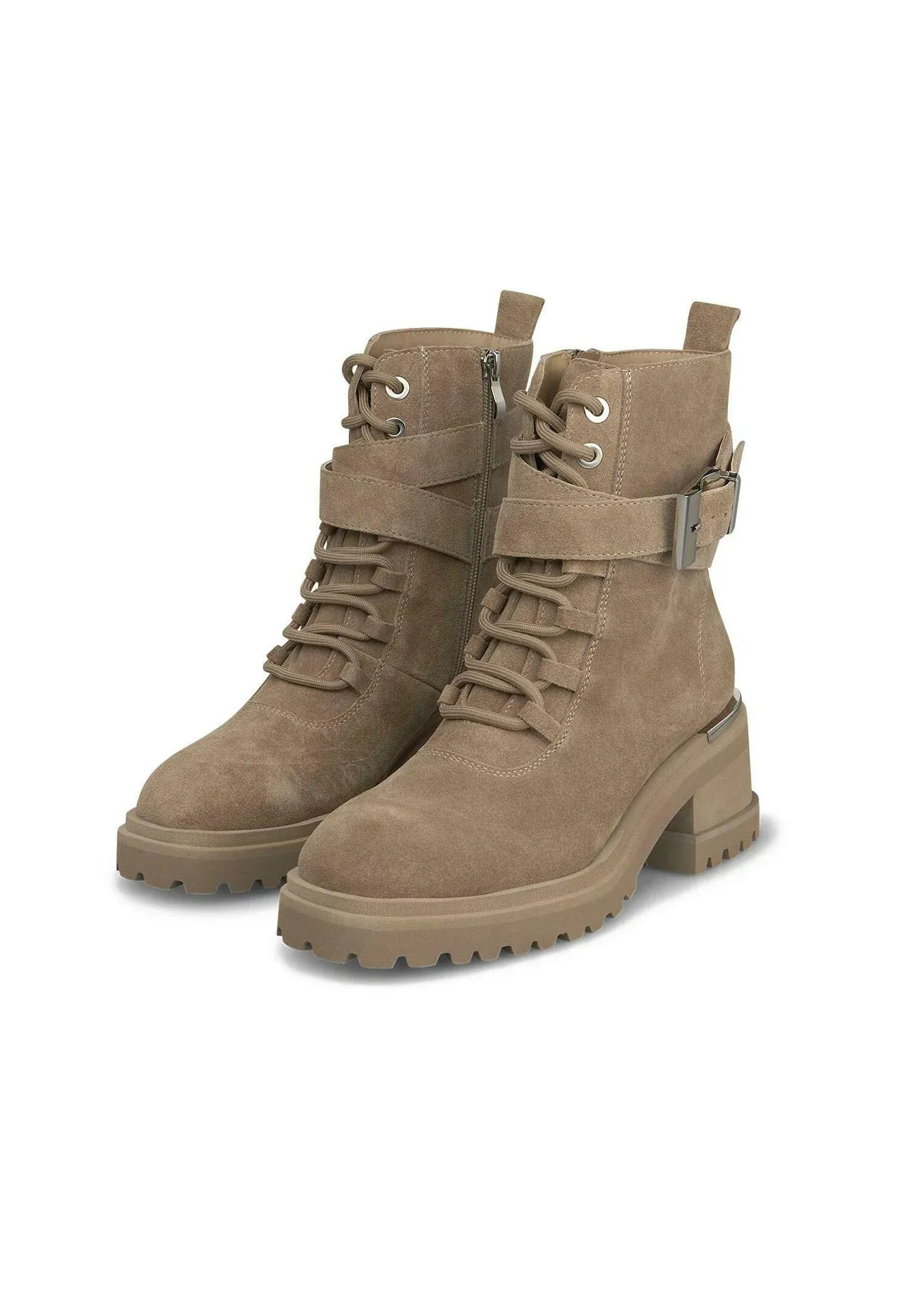 Alma En Pena Bottes à lacets beige clair