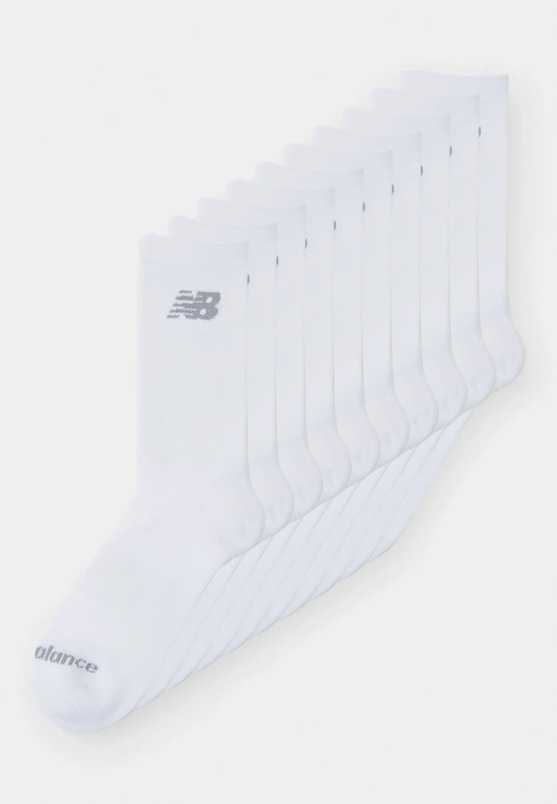 Chaussettes New Balance Côtelées Unisexe 10 Pièces Calze Sportive Blanches