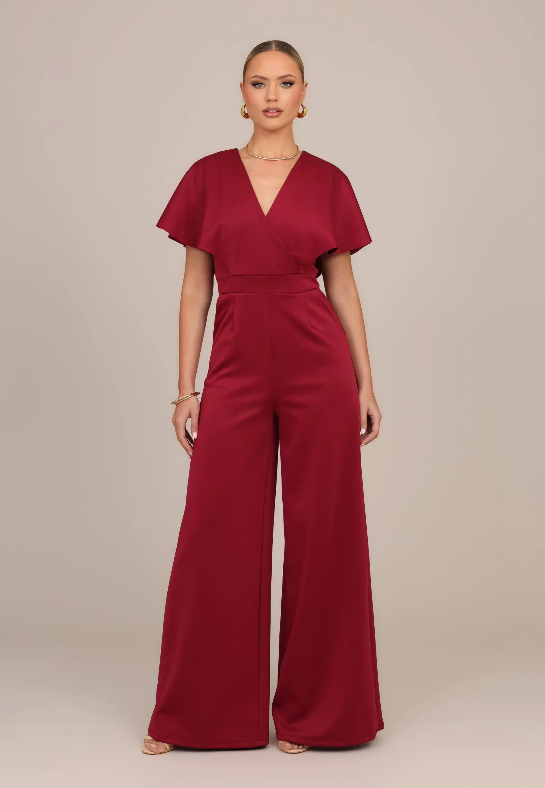 Wal G Tall Wedding Betty Wrap Tuta Jumpsuit Vin