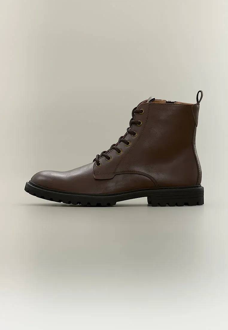 Pier One By Zalando Bottes à lacets unisexe - brun foncé
