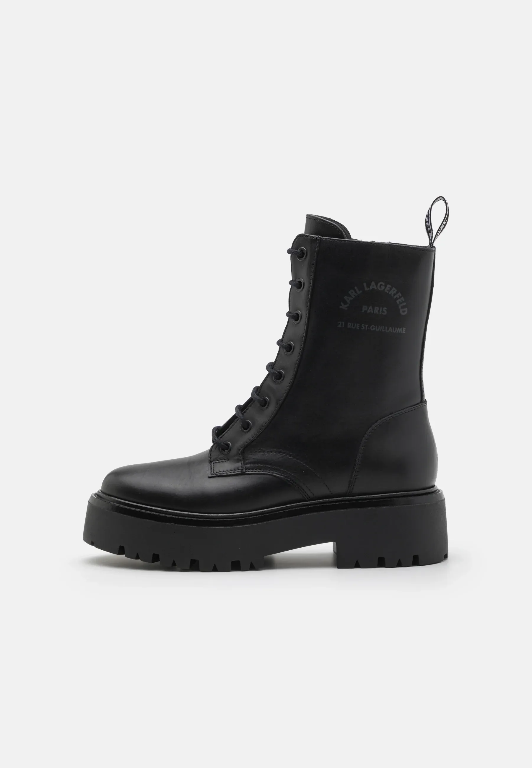 Karl Lagerfeld Burly Biker Hi Lace Boot Stivaletti Stringati Noir