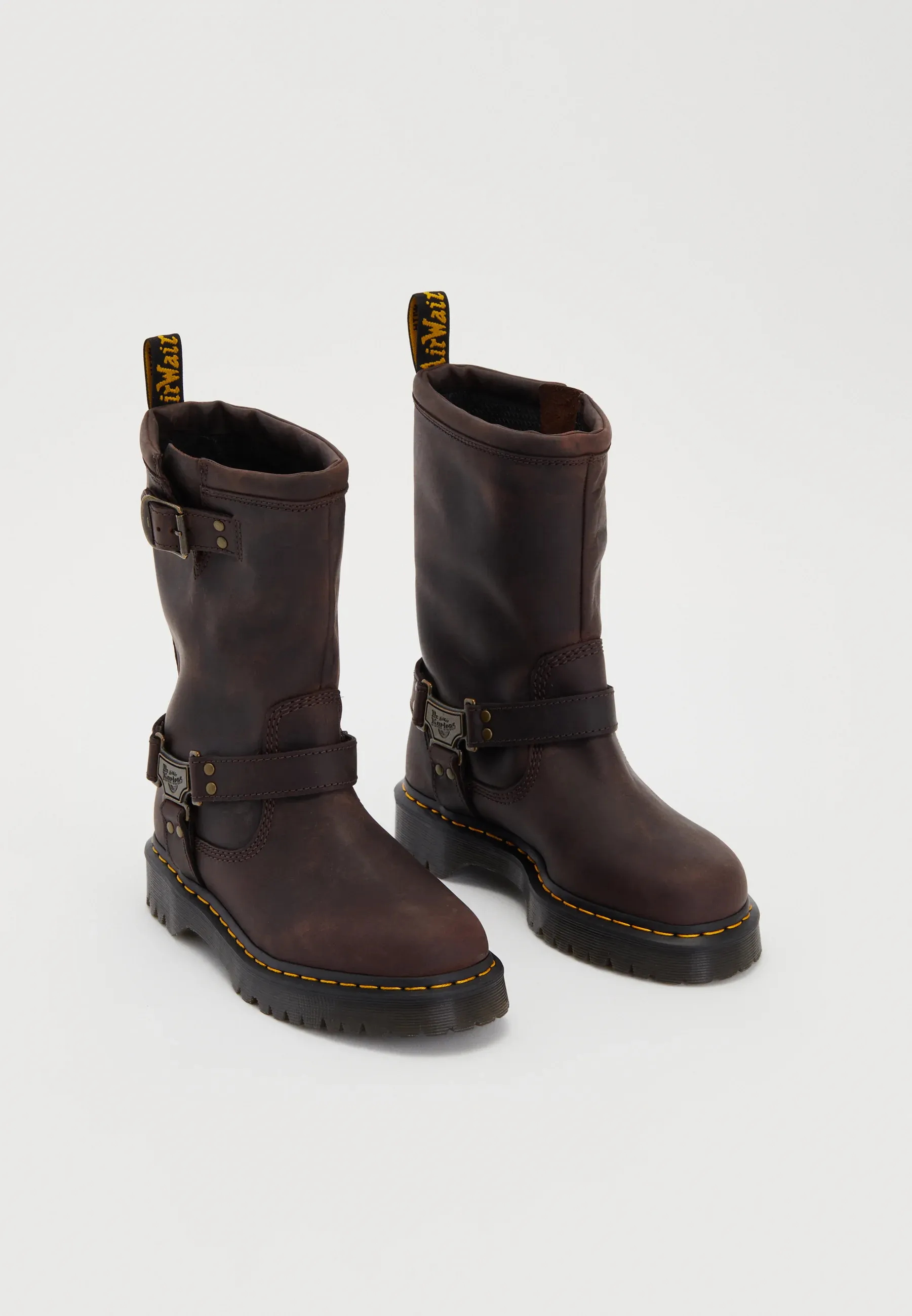 Dr Martens Bottes à talons marron foncé