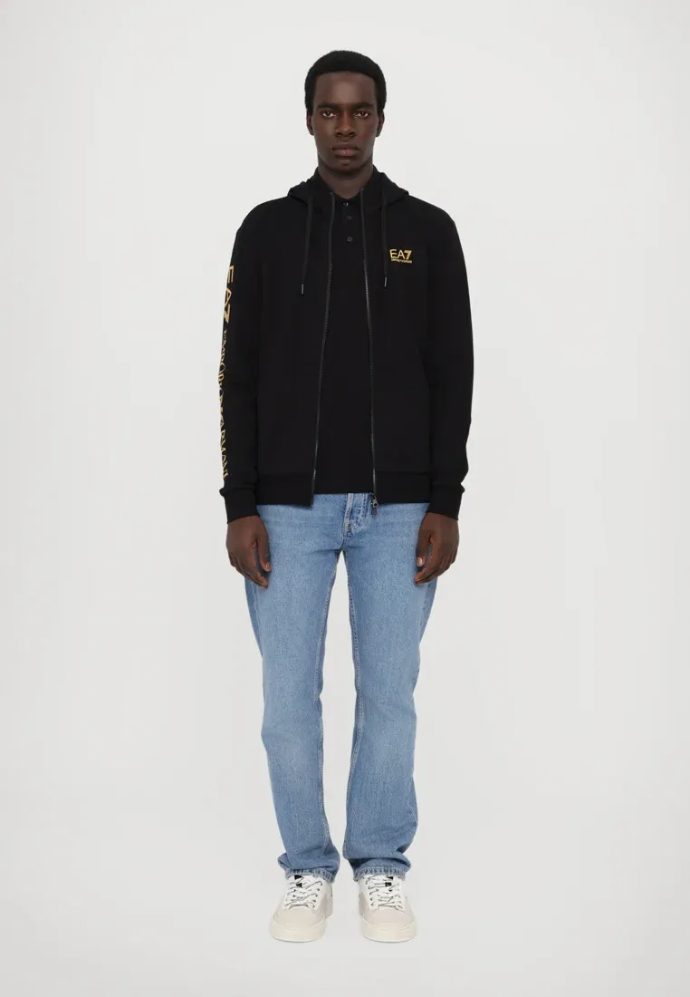 Ea7 Emporio Armani Pull-over à capuche Noir/or